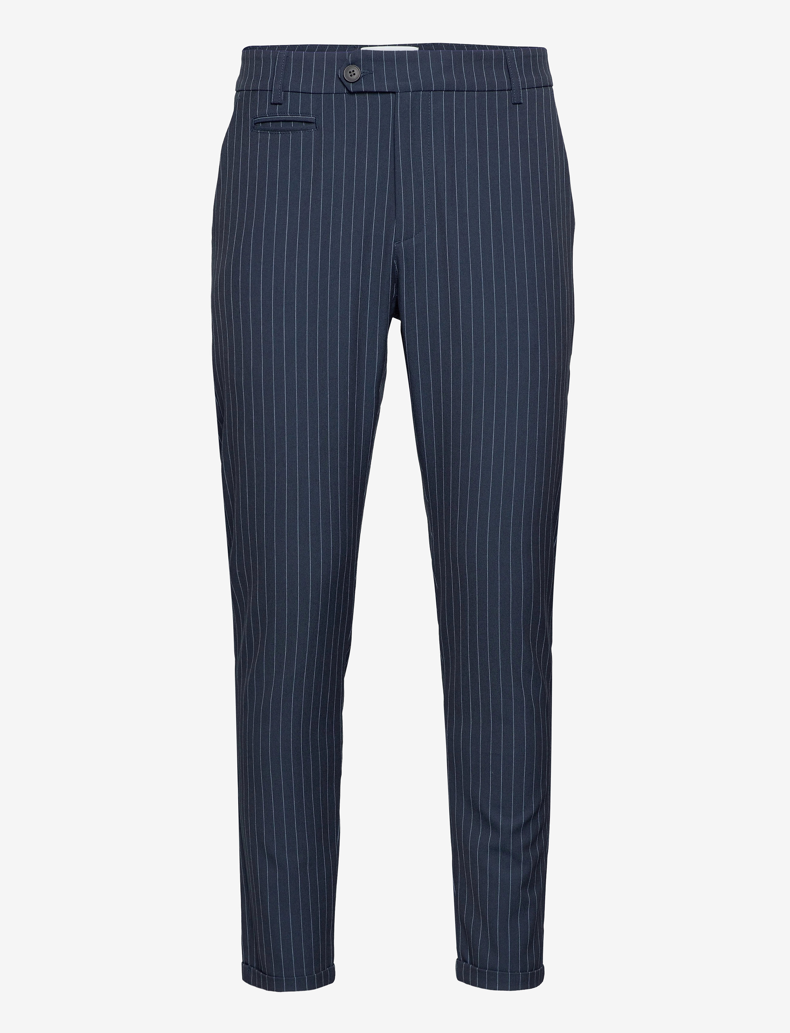 Les Deux - Como LIGHT Pinstripe Suit Pants - dark navy/denim blue - 0