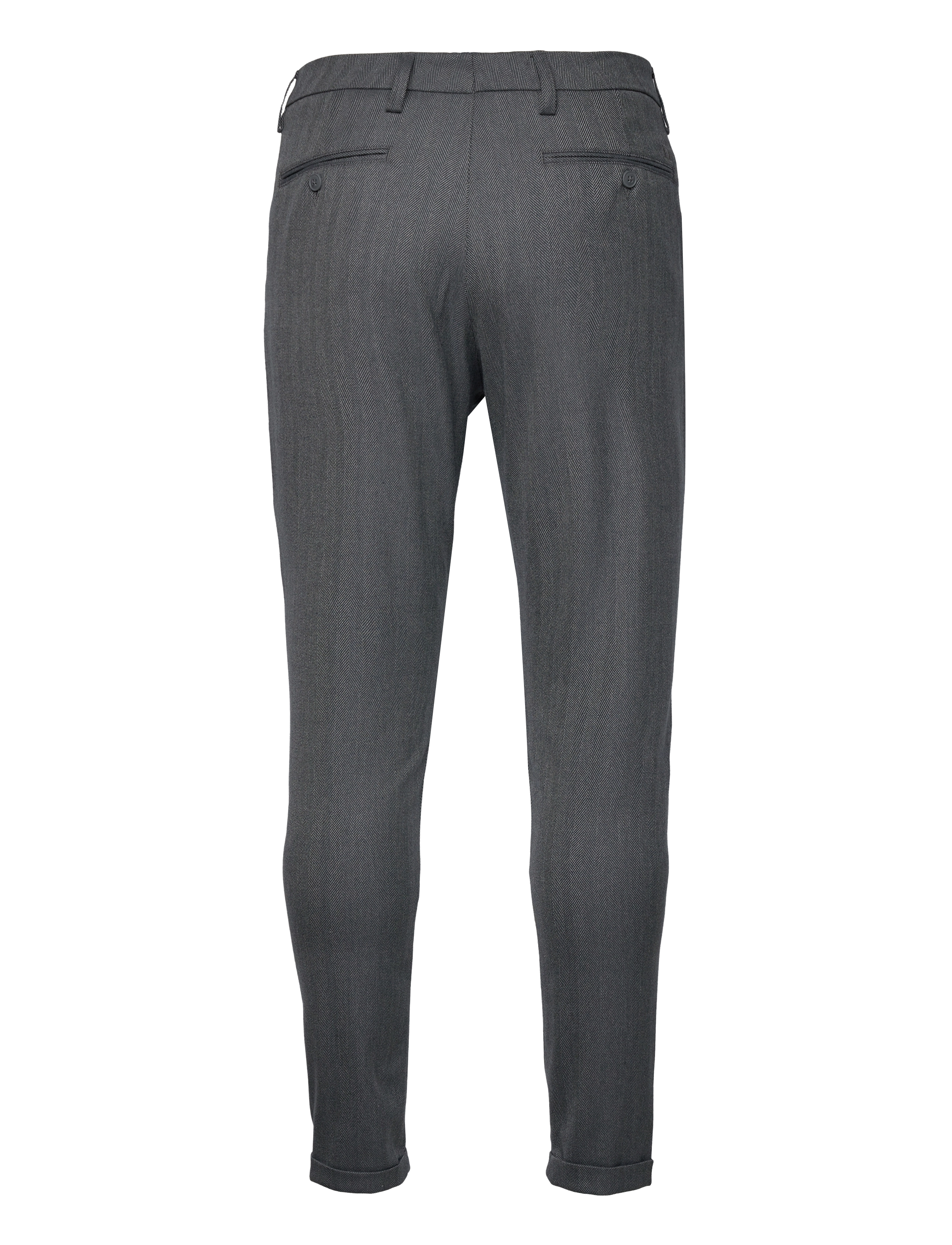 Les Deux - Como Herringbone Suit Pants - light grey mélange/charcoal - 1