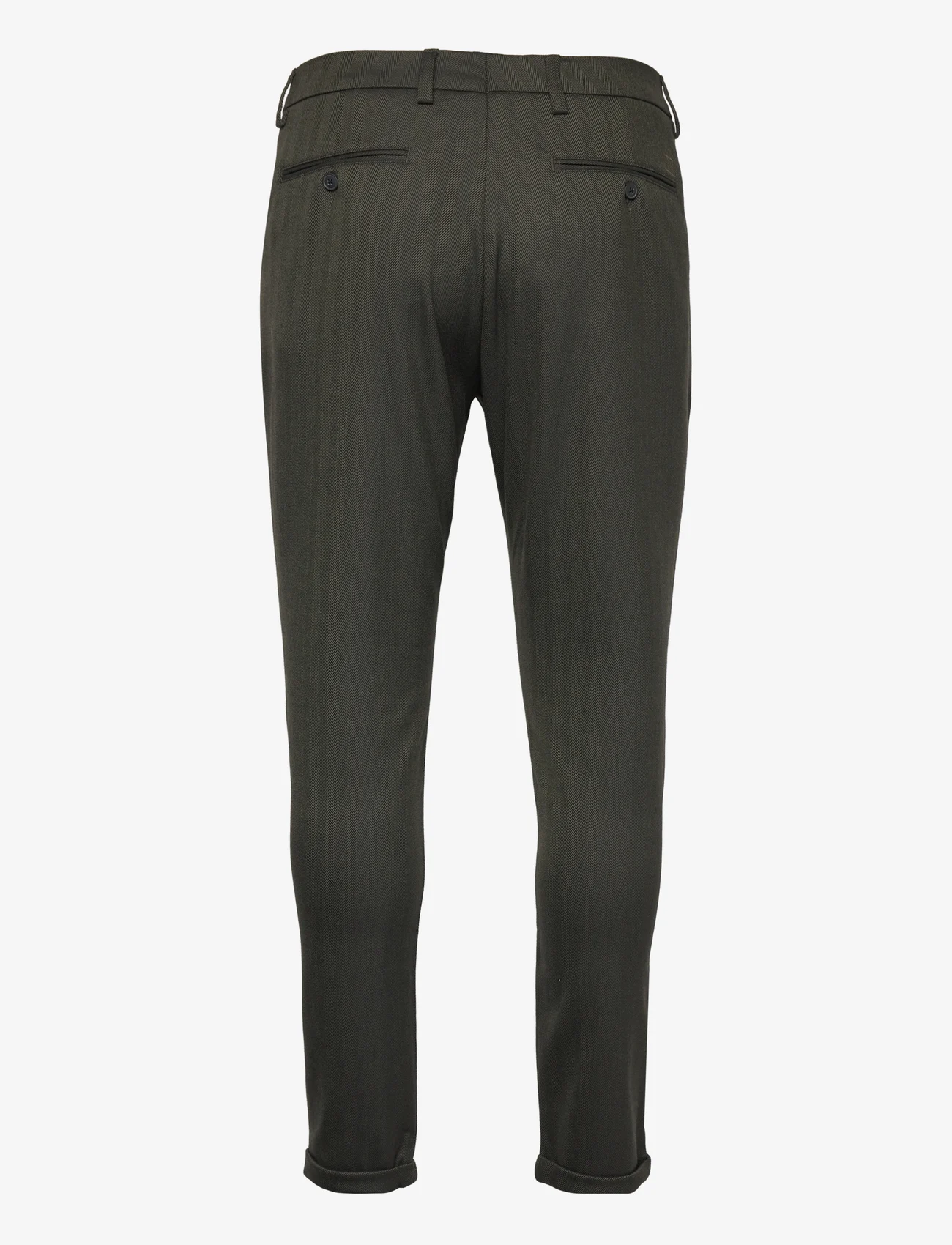 Les Deux - Como Herringbone Suit Pants - Ülikonnapüksid - deep forest/black - 1
