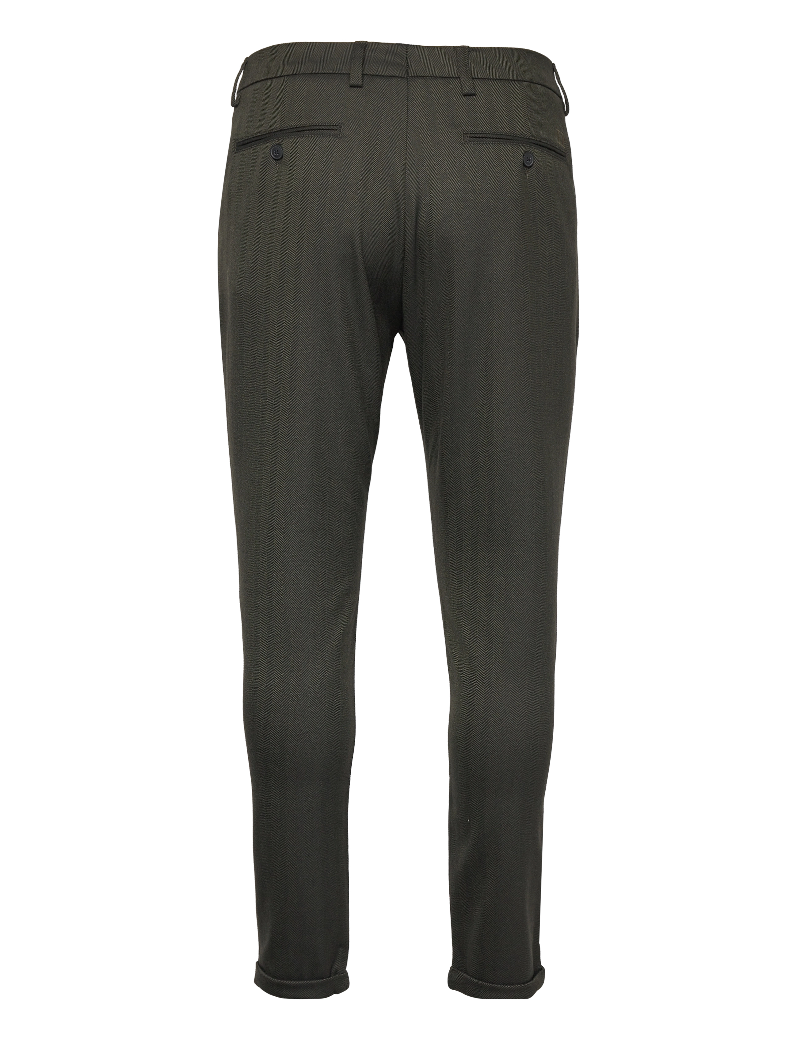 Les Deux - Como Herringbone Suit Pants - deep forest/black - 1