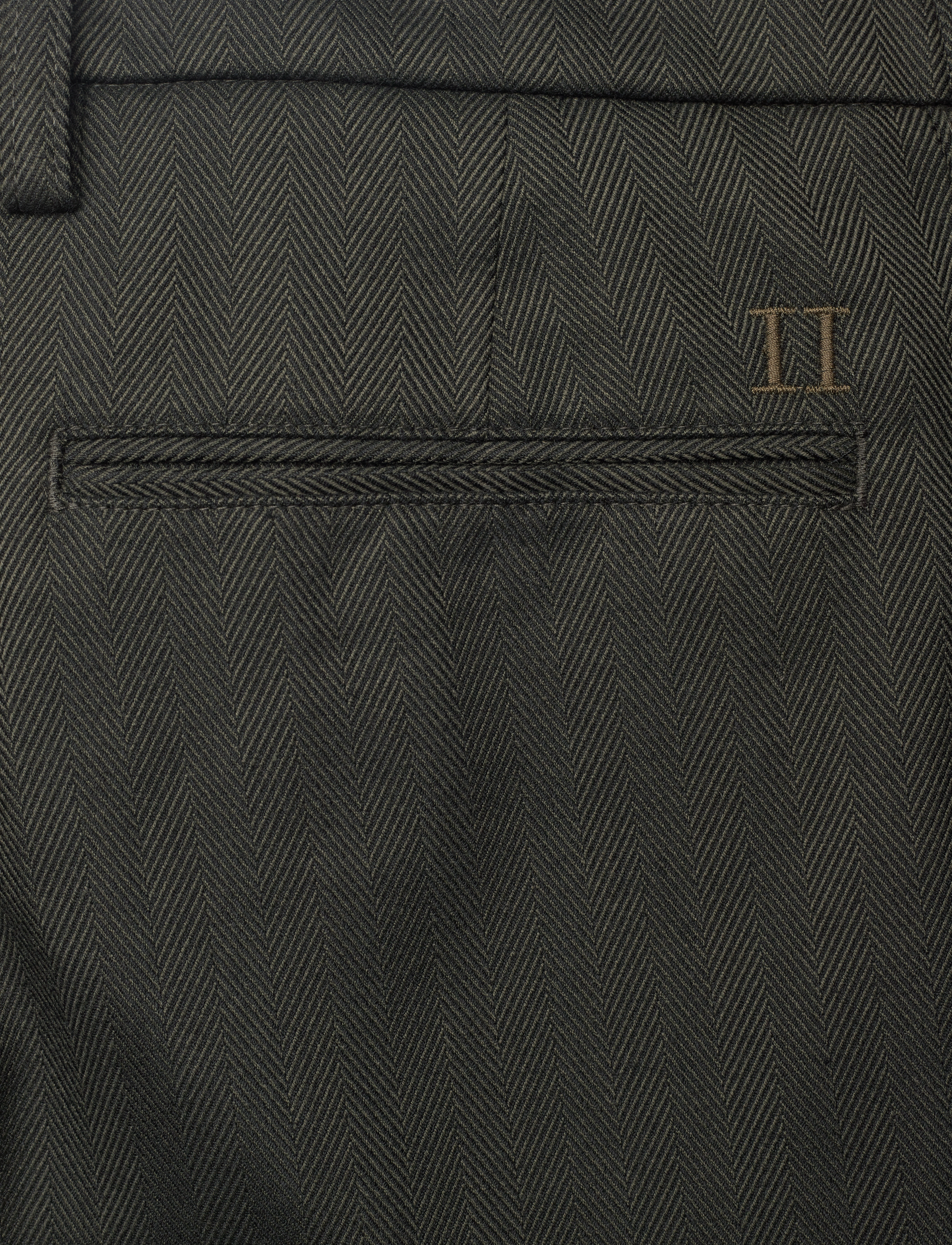 Les Deux - Como Reg Herringbone Suit Pants - deep forest/black - 4