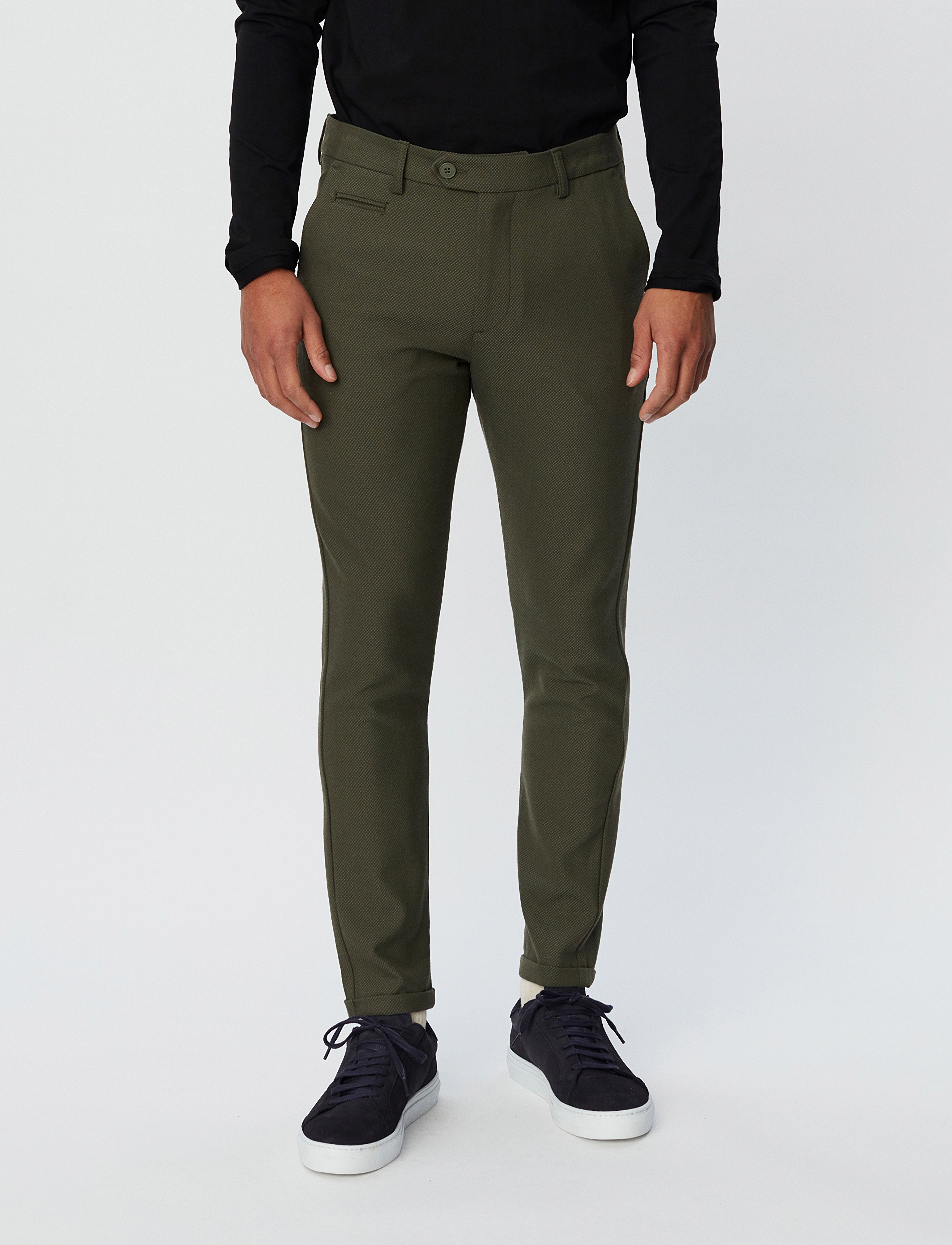 Les Deux - Como Dobby Suit Pants - olive night/thyme green - 2