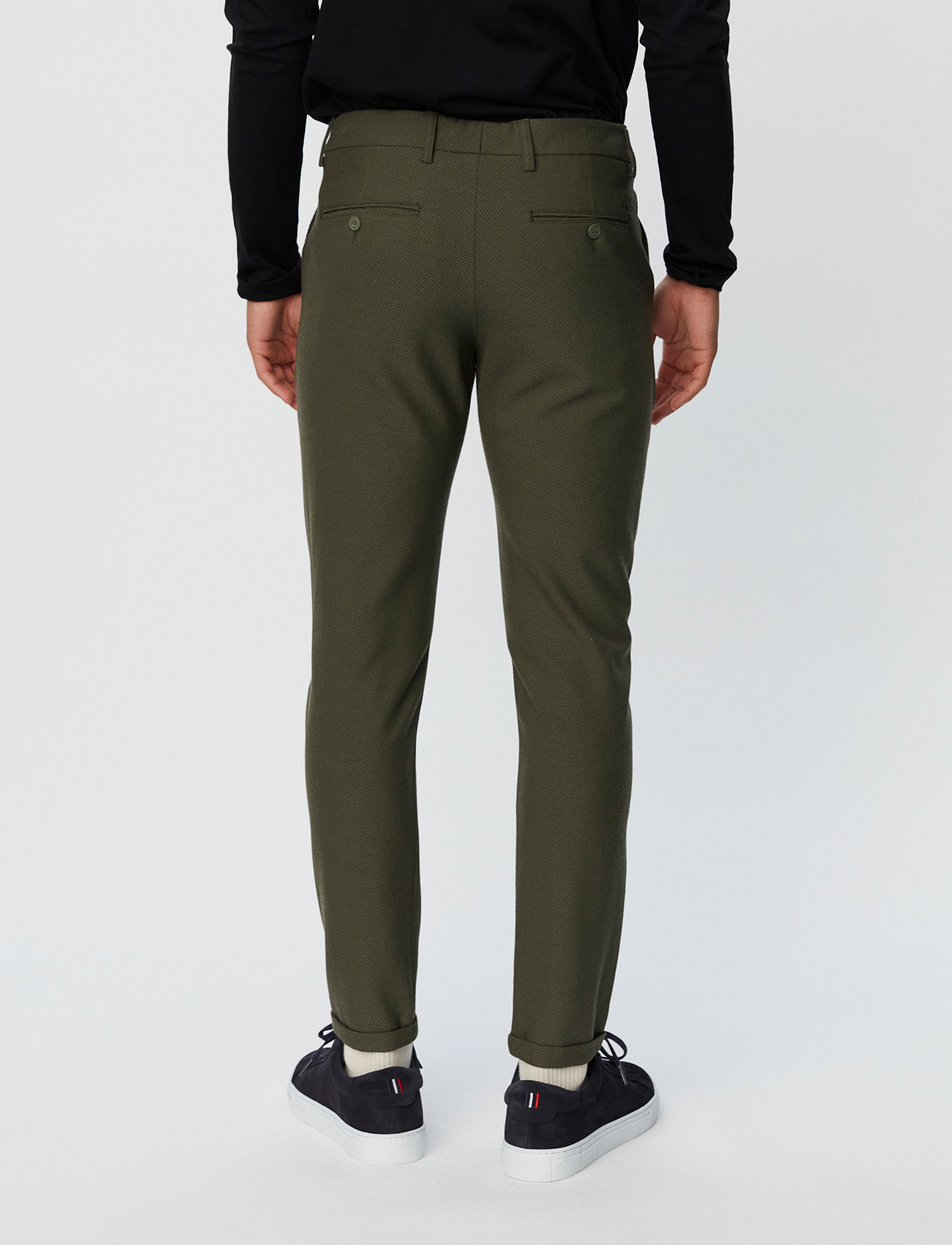 Les Deux - Como Dobby Suit Pants - olive night/thyme green - 3