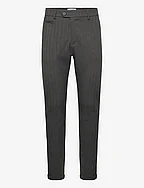 Como Herringbone Suit Pants - LIGHT GREY MÉLANGE/CHARCOAL