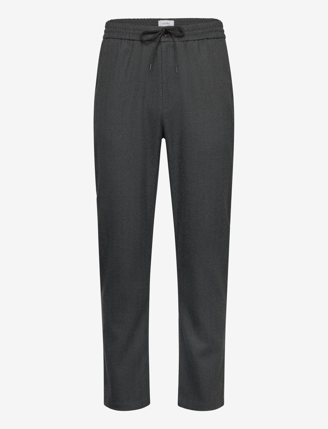 Les Deux - Como Herringbone Tapered Drawstring - charcoal/grey melange - 0