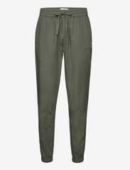 Les Deux - Otto Linen-Tencel Pants - vabaajapüksid - thyme green - 0