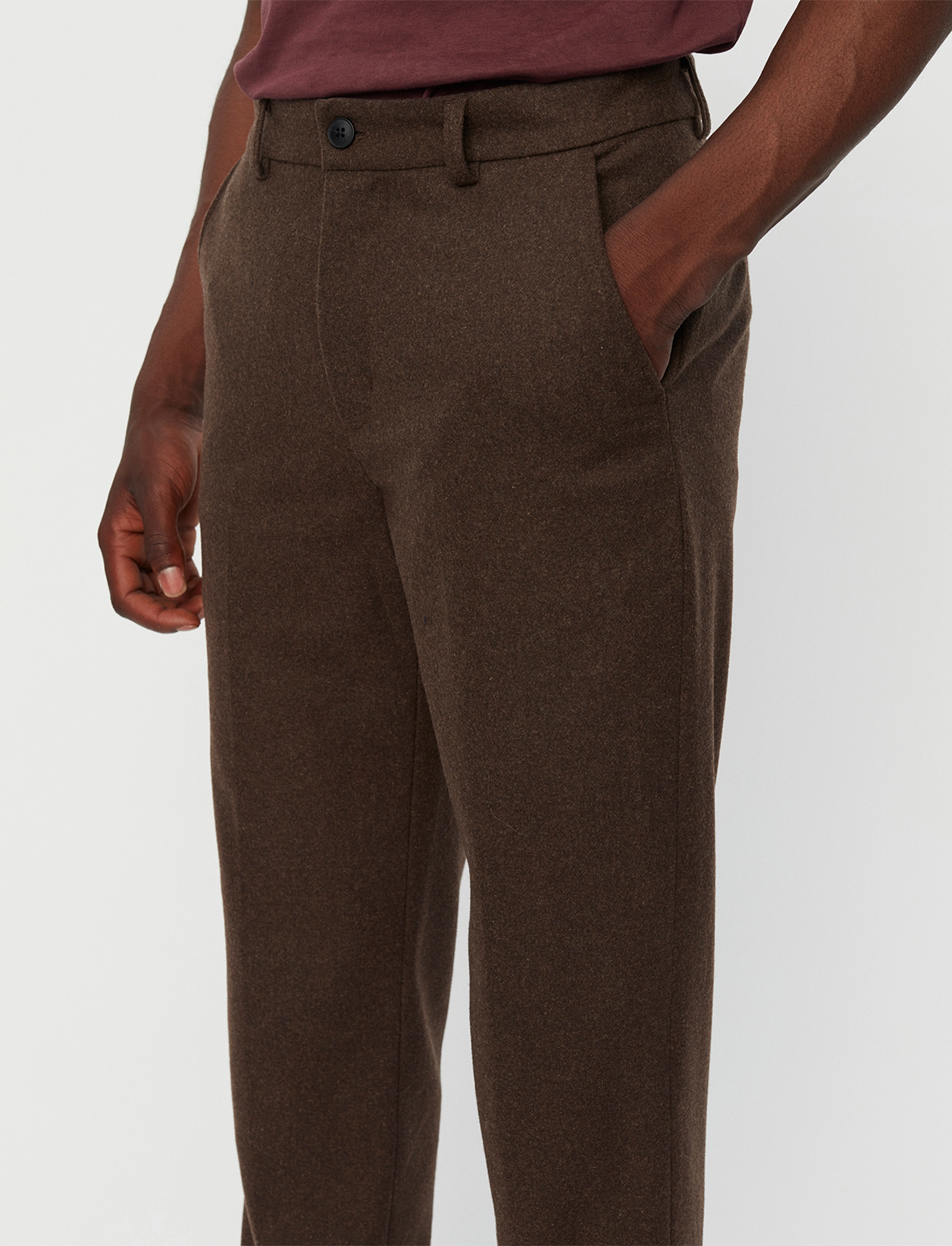 Les Deux - Como Reg Wool Suit Pants - coffee brown - 3