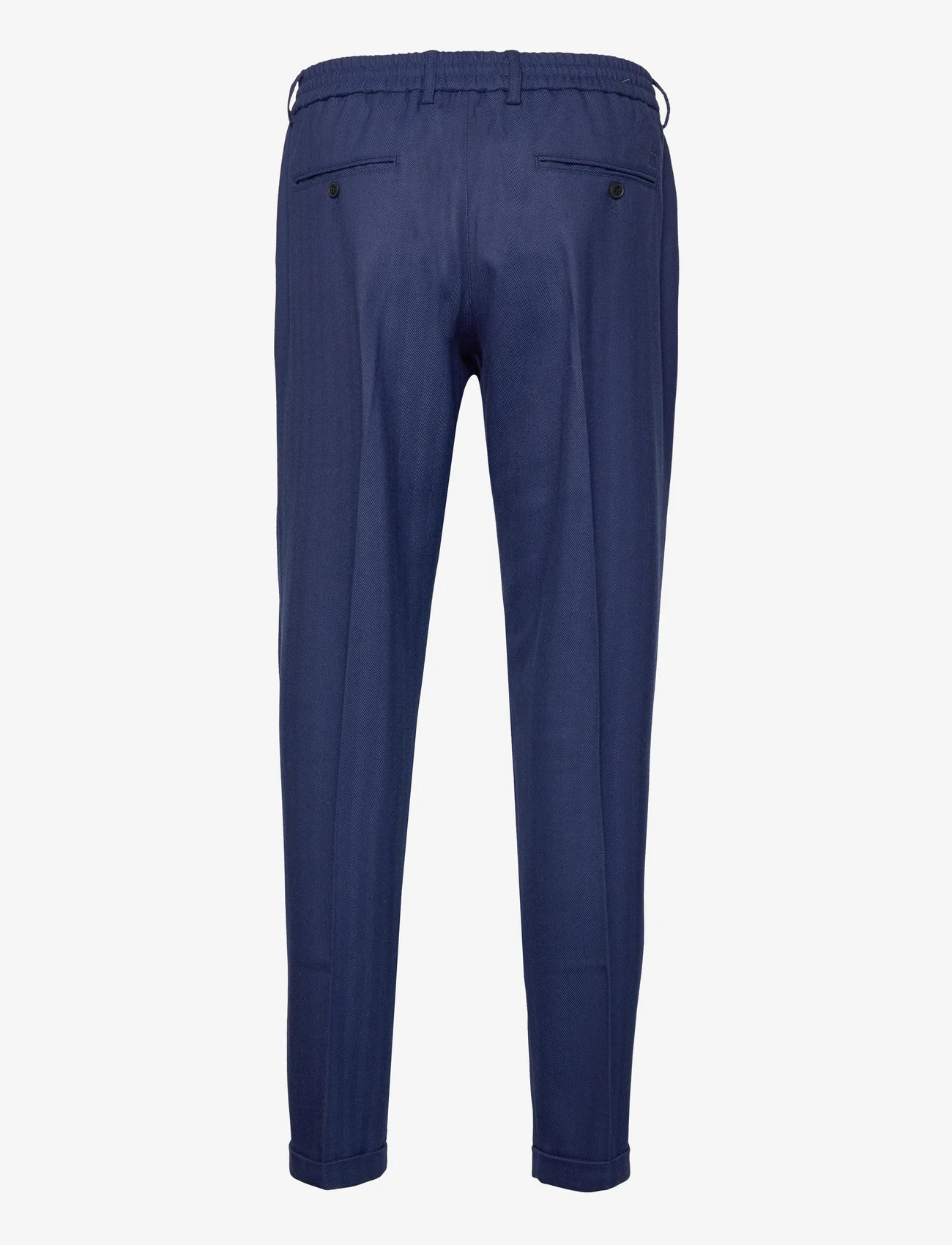 Les Deux - Pino Herringbone Pants - kostiumo kelnės - dark navy/high blue - 1