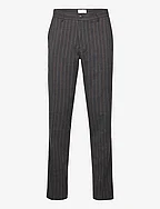 Como Reg Pinstripe Suit Pants - DARK GREY MELANGE/RUBBER