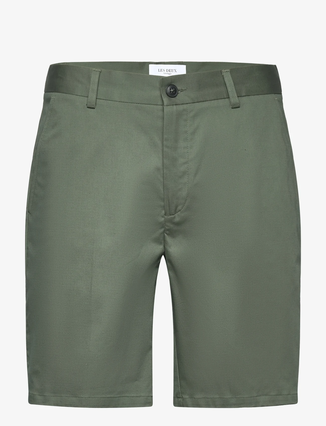 Les Deux - Como Reg Cotton-Linen Shorts - „chino“ stiliaus šortai - thyme green - 0