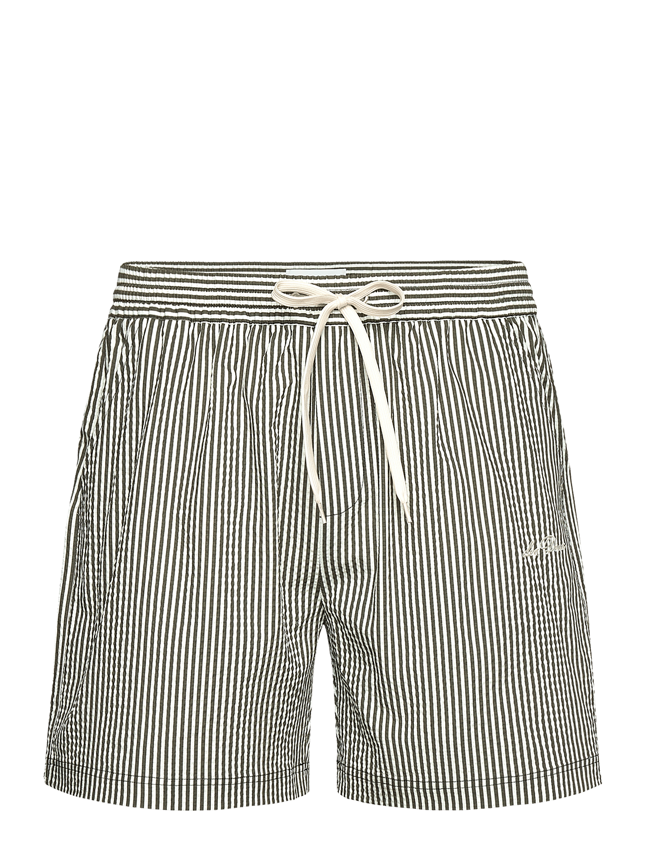 Stan Stripe Seersucker Swim Shorts - OLIVE NIGHT/LIGHT