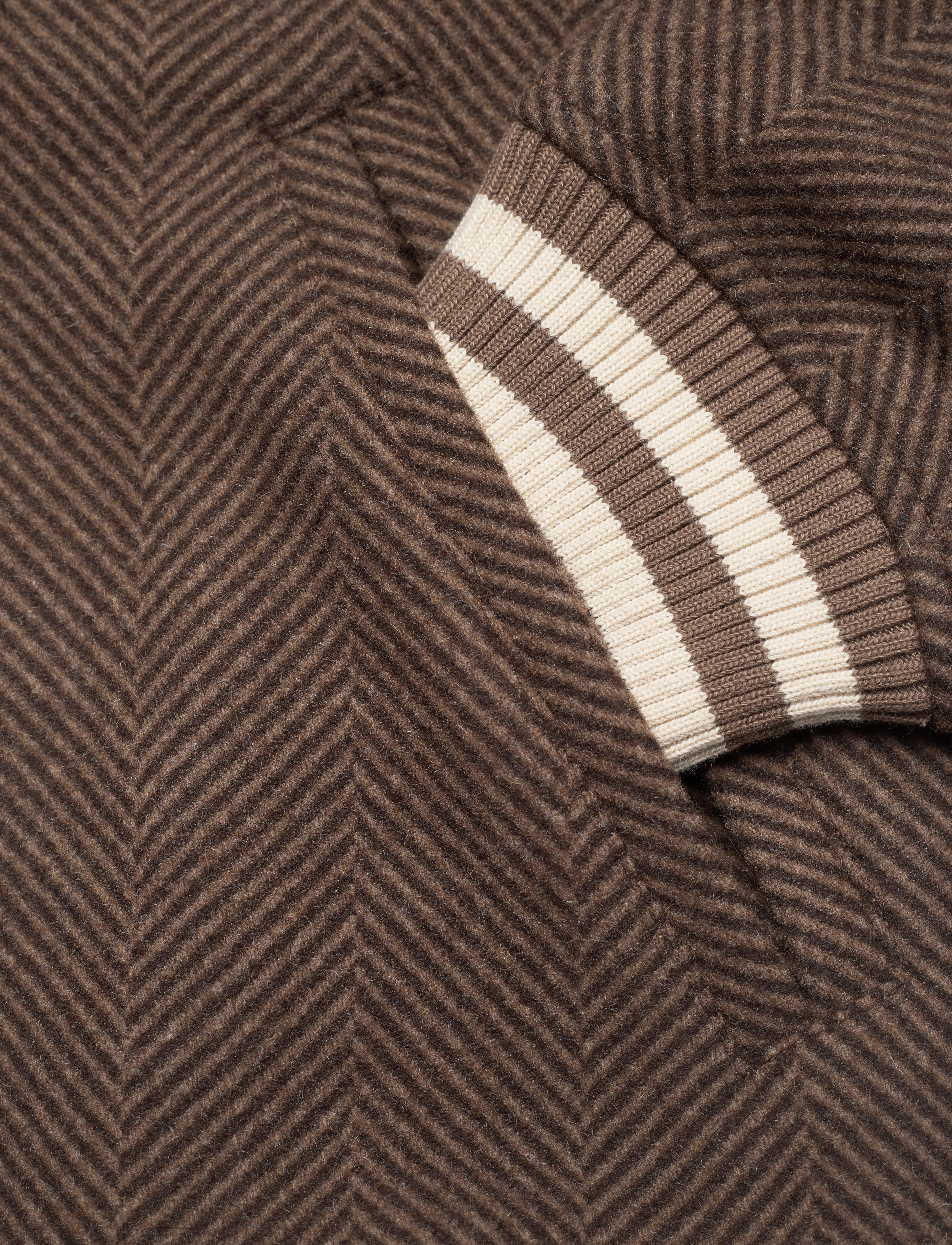Les Deux - Varsity Herringbone Wool Jacket - coffee brown/walnut - 3
