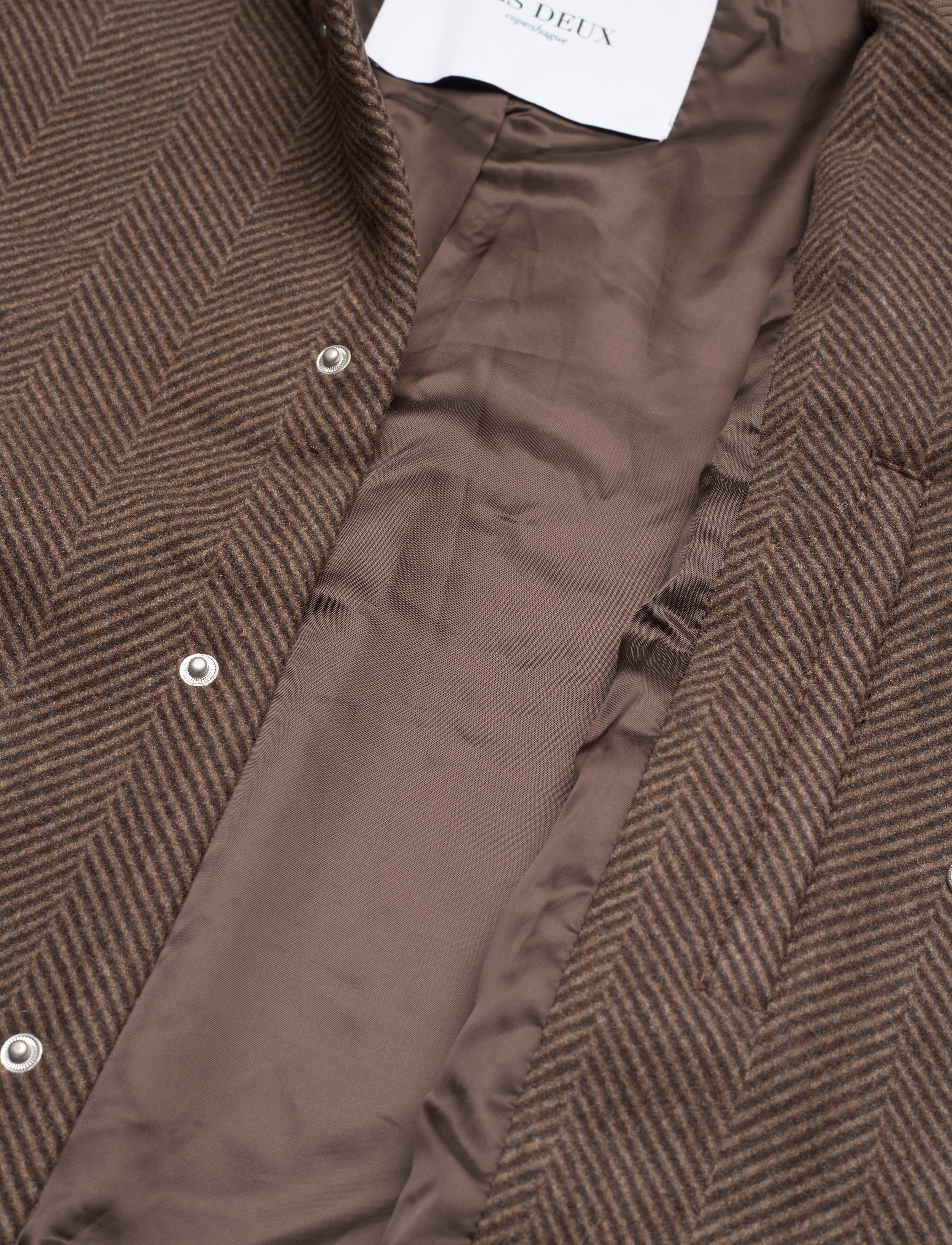 Les Deux - Varsity Herringbone Wool Jacket - coffee brown/walnut - 4