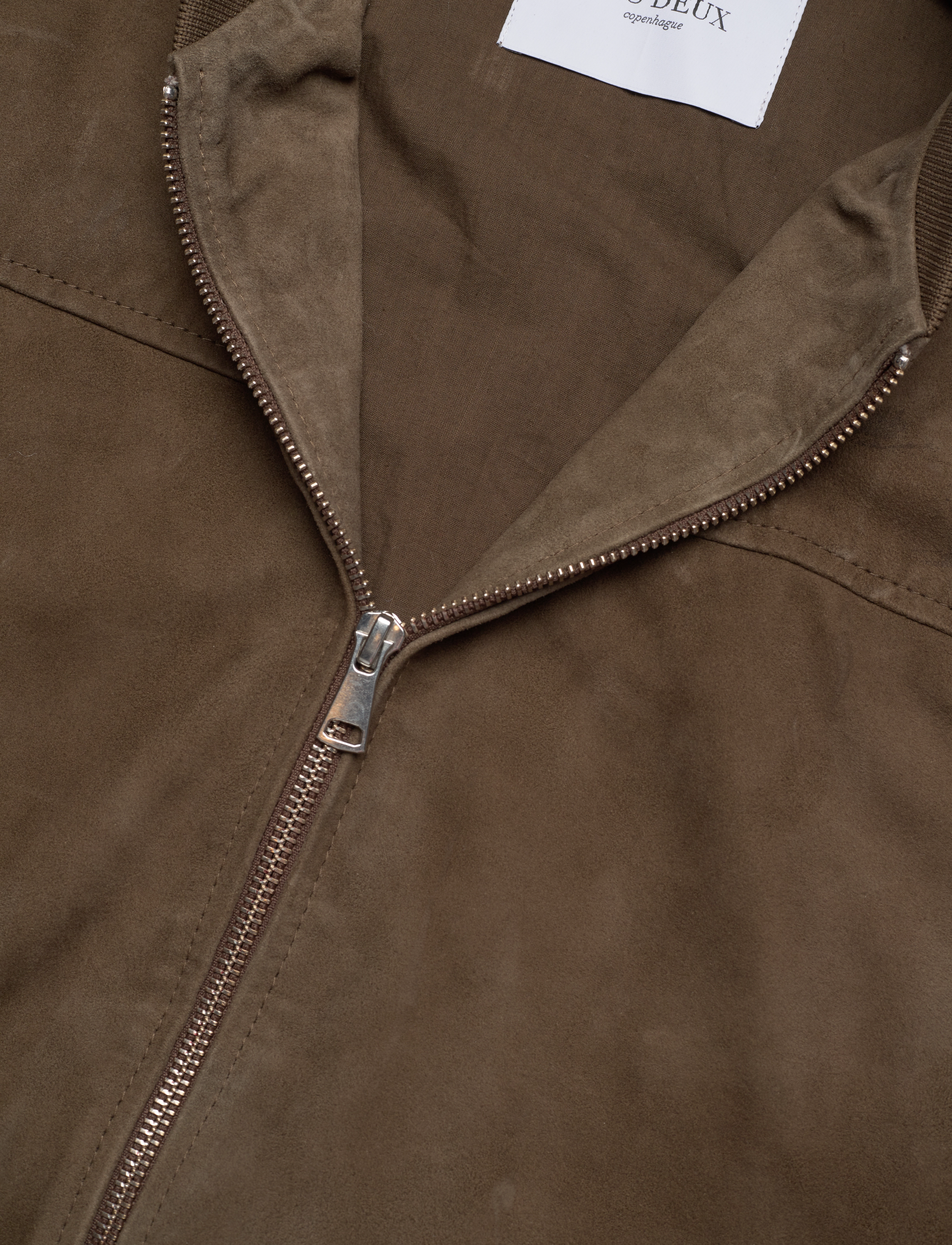 Les Deux - Milford Suede Bomber Jacket - olive night - 2