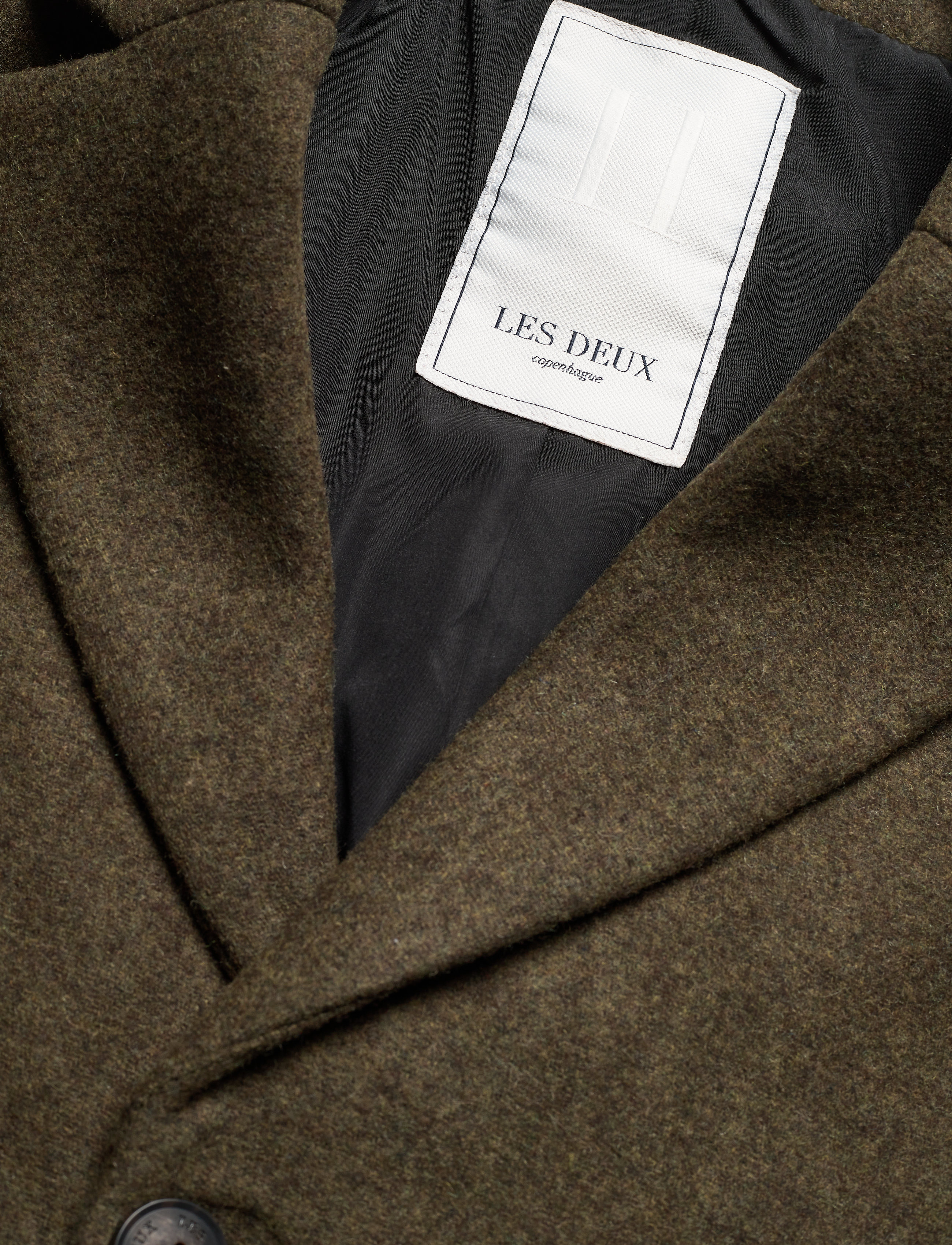 Les Deux - Montgomery Wool Coat - turtle green - 2