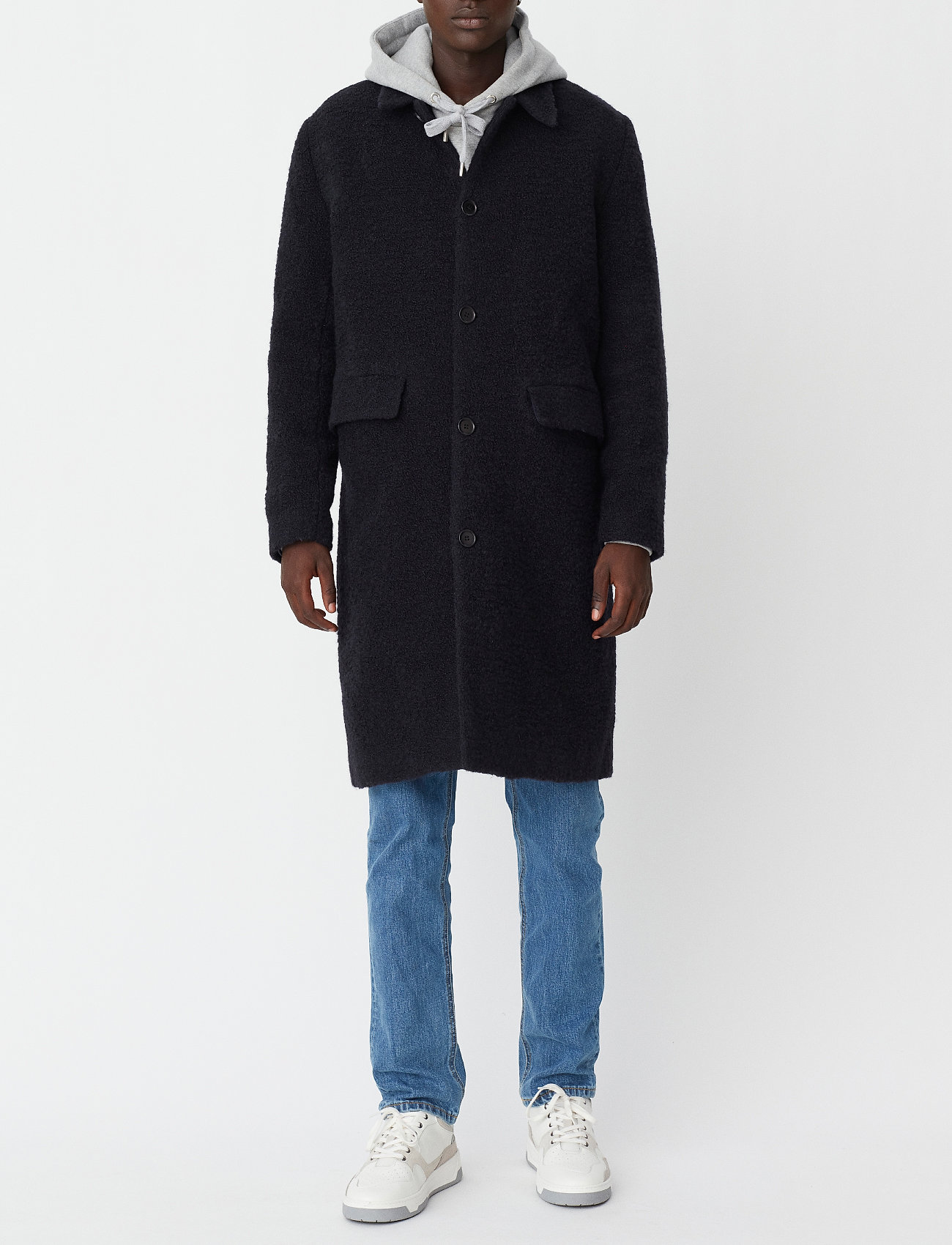 Les Deux - Milo Bouclé Coat - dark navy - 3