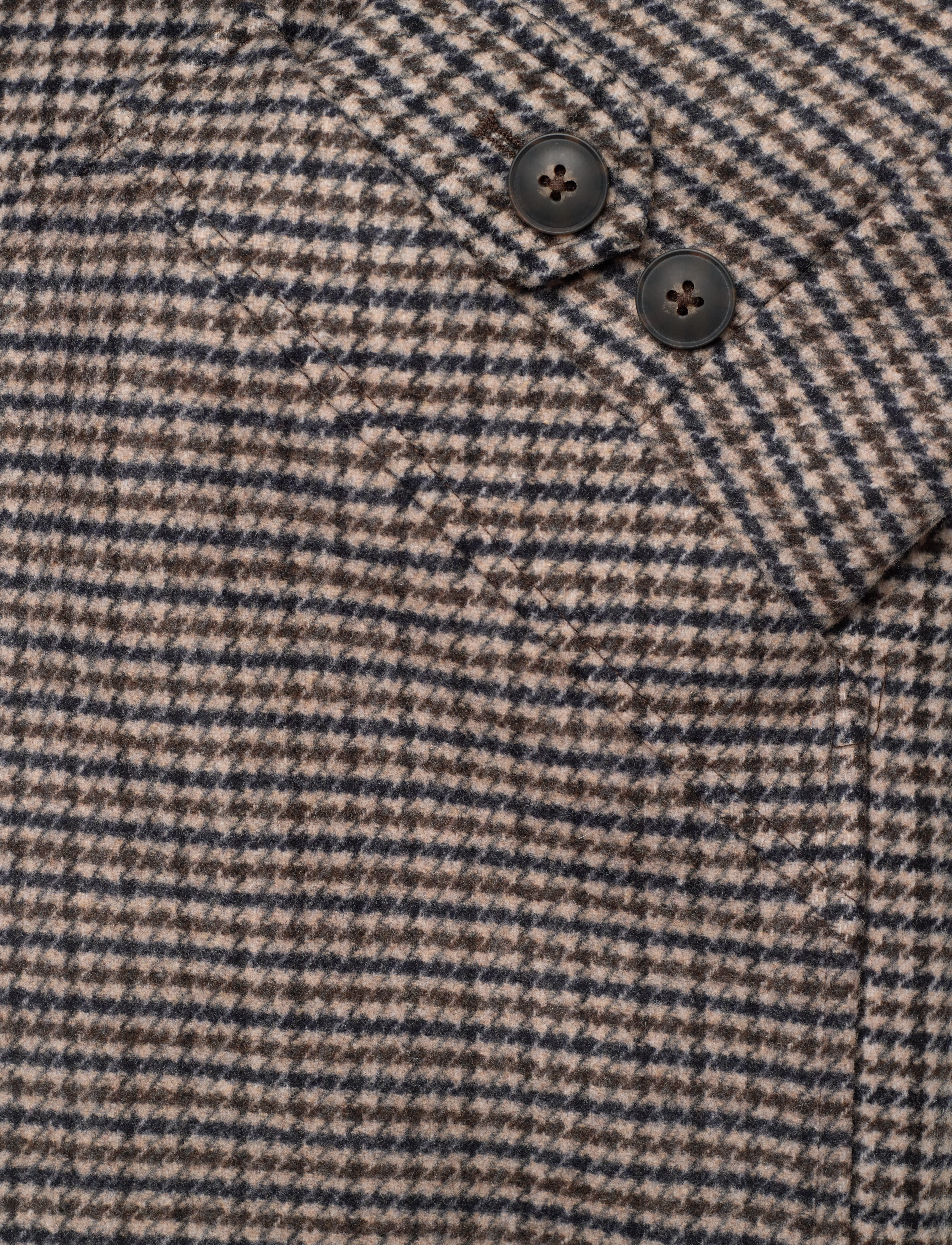 Les Deux - Michael Houndstooth Wool Coat - dark sand/black - 4