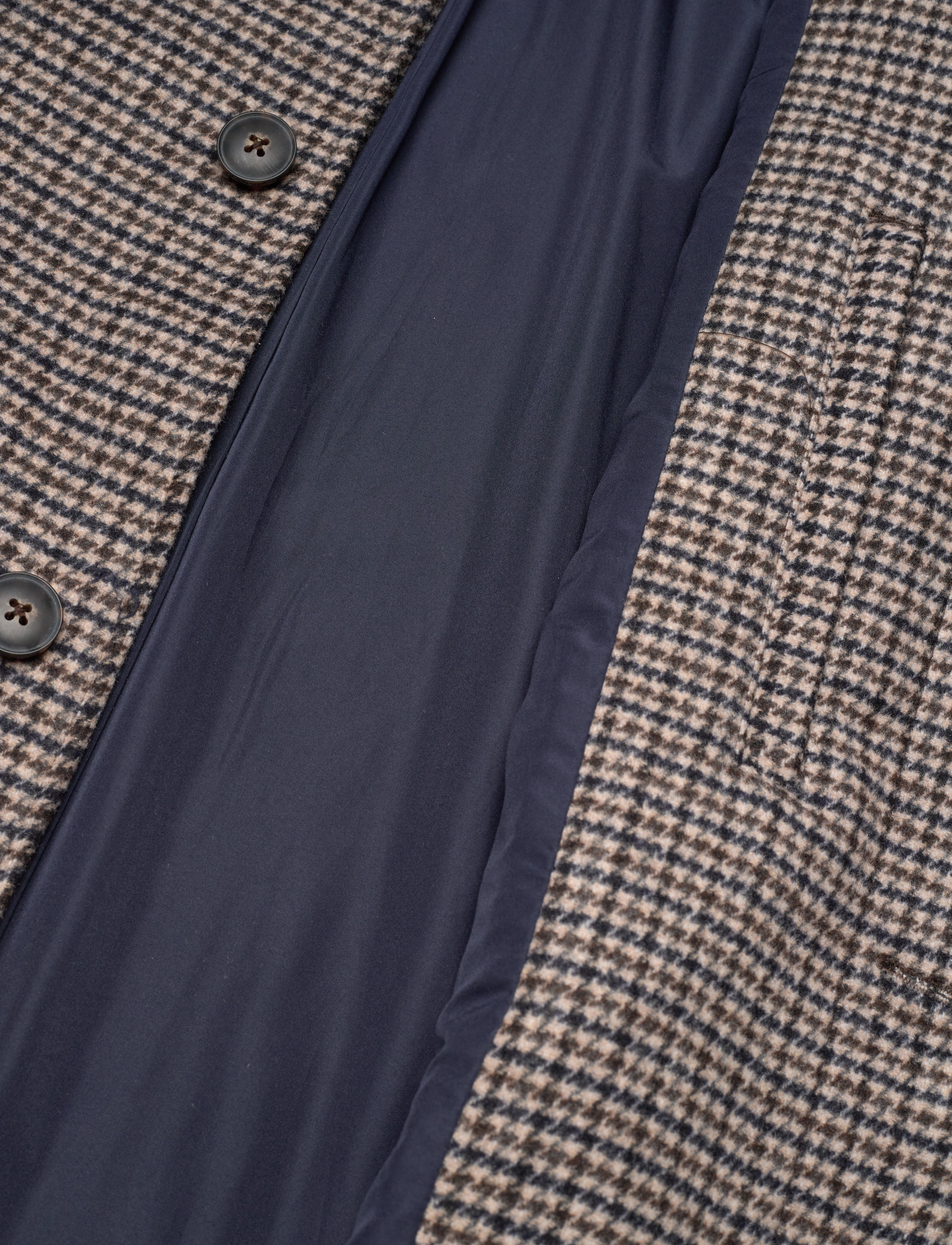 Les Deux - Michael Houndstooth Wool Coat - dark sand/black - 5