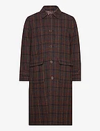 Maximilian Harris Tweed Wool Coat - EBONY BROWN/BLACK