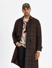 Les Deux - Maximilian Harris Tweed Wool Coat - winter jackets - ebony brown/black - 2