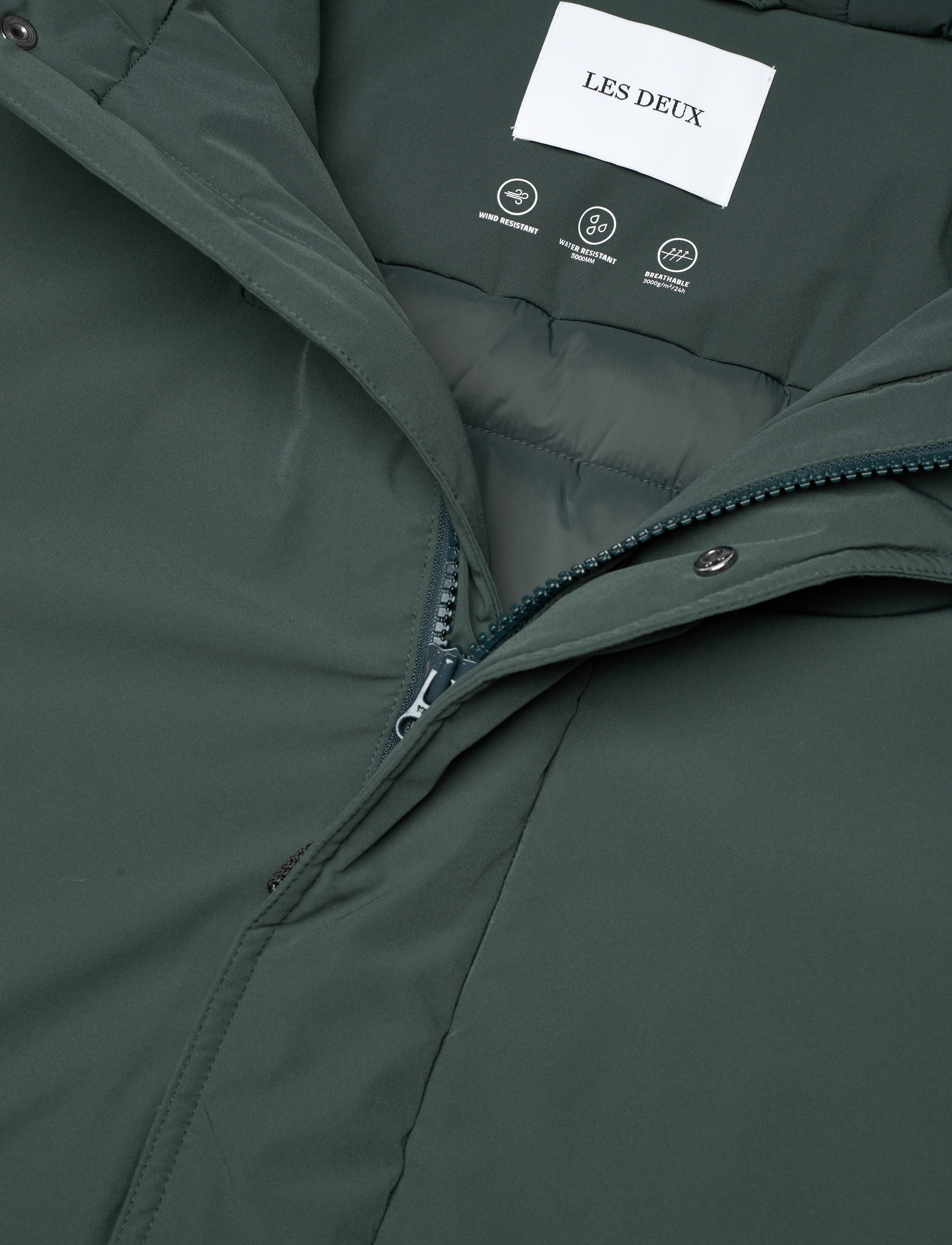 Les Deux - Channing Padded Parka Coat - vinterjakker - pine green - 3