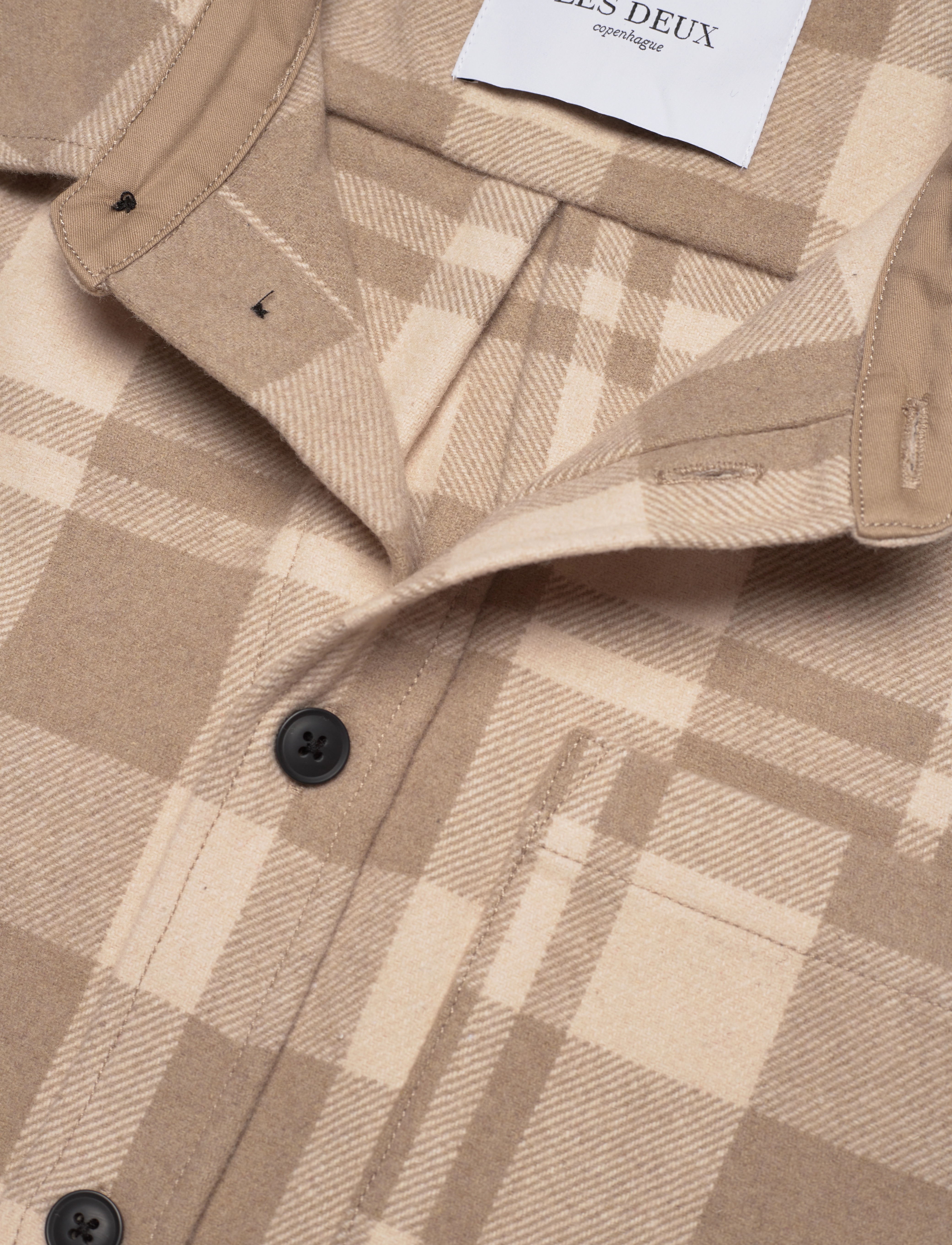 Les Deux - Jason Check Wool Hybrid - dark sand/ivory - 4