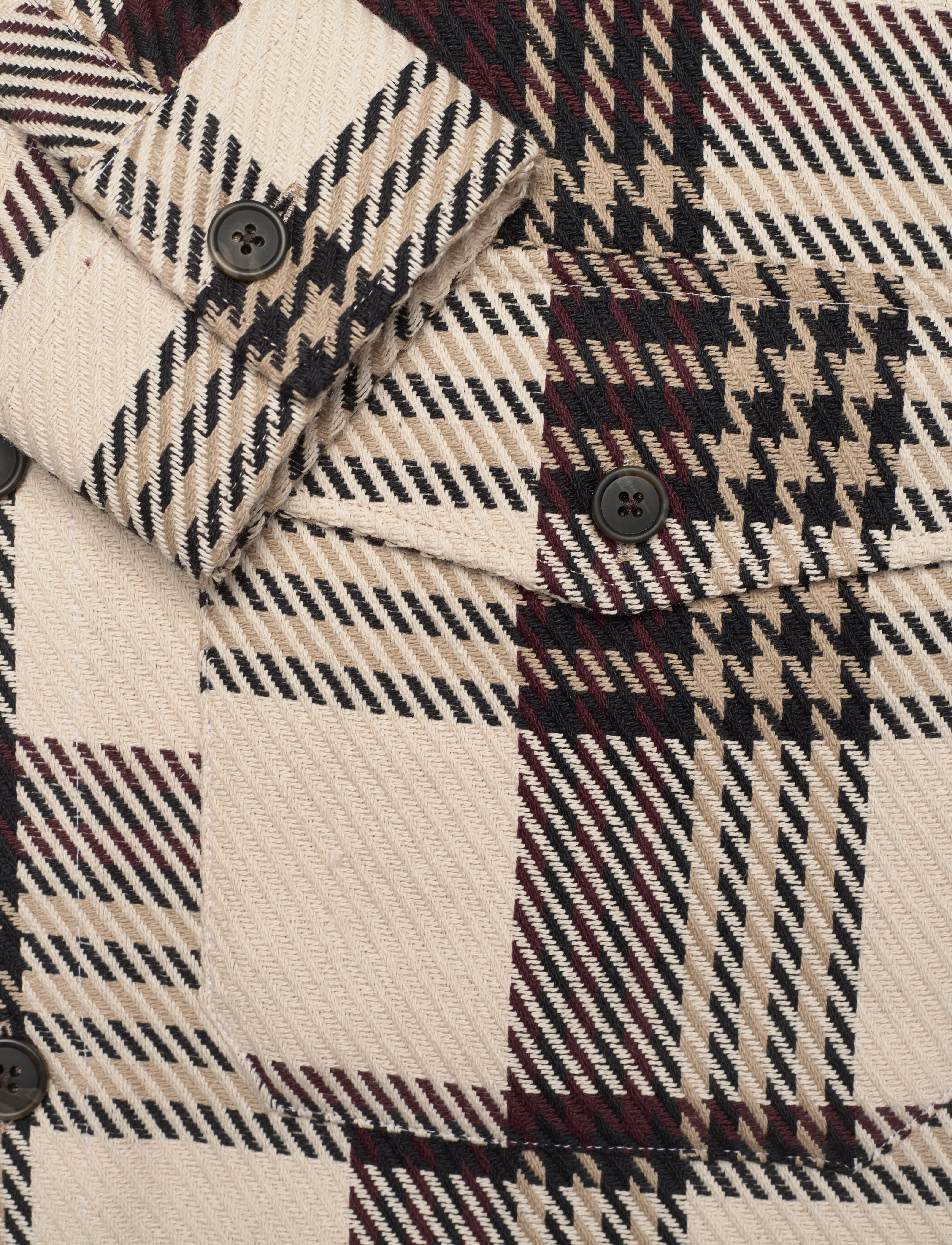 Les Deux - Jesse Check Hybrid Shirt - ivory/dark sand - 4