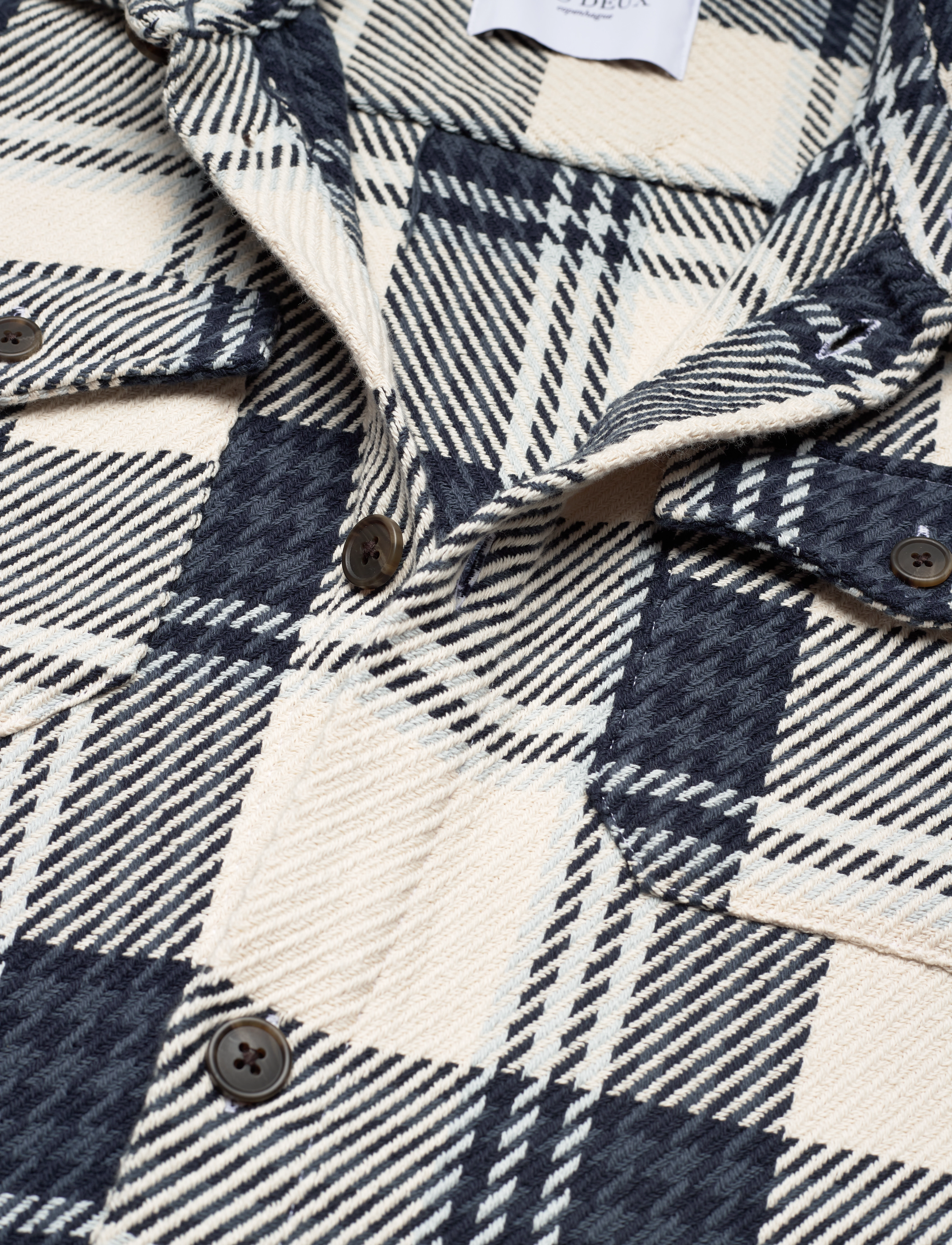 Les Deux - Jesse Check Hybrid Shirt - ivory/india ink - 2
