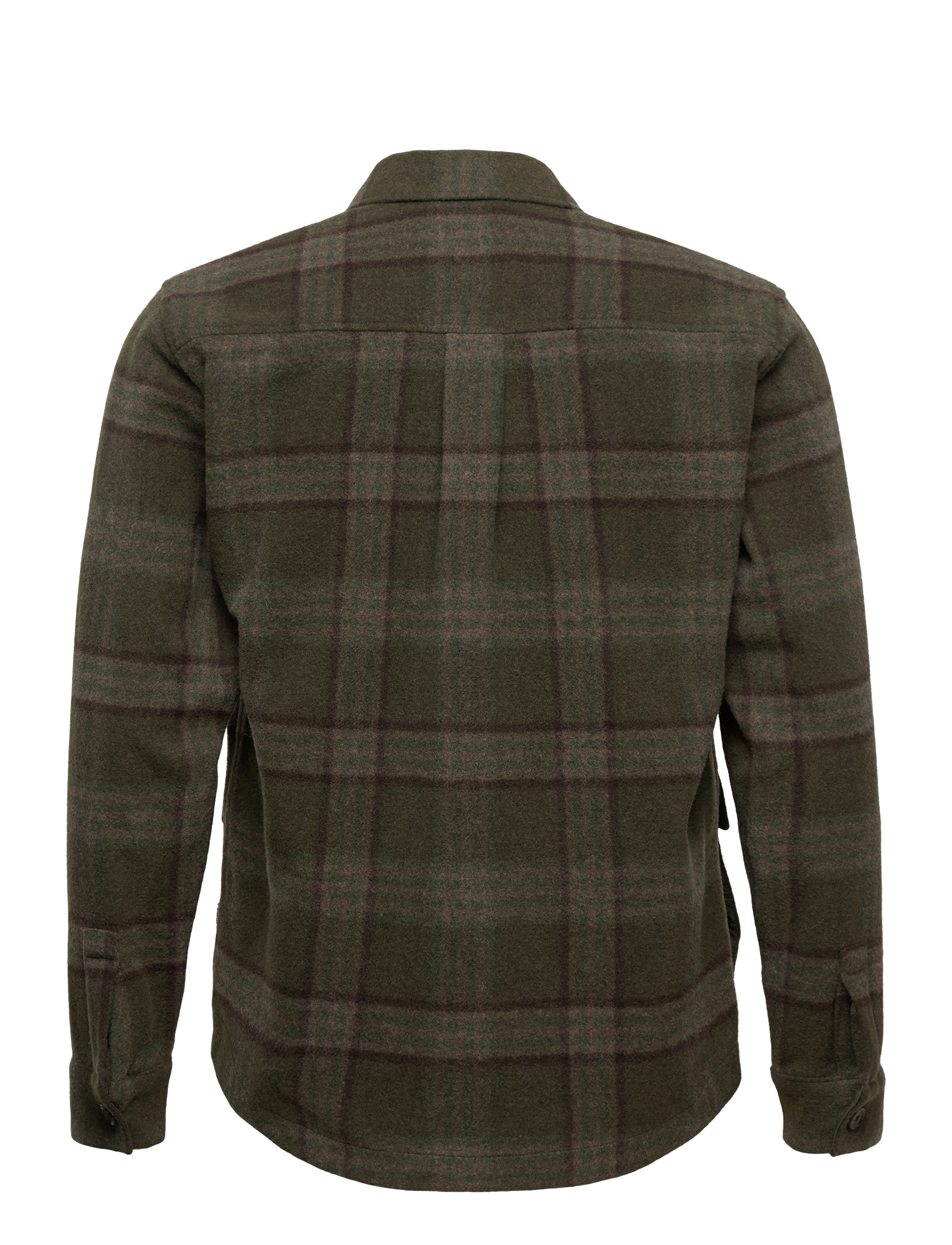 Les Deux - Kyle Check Wool Hybrid Shirt - olive night/dark sand - 1