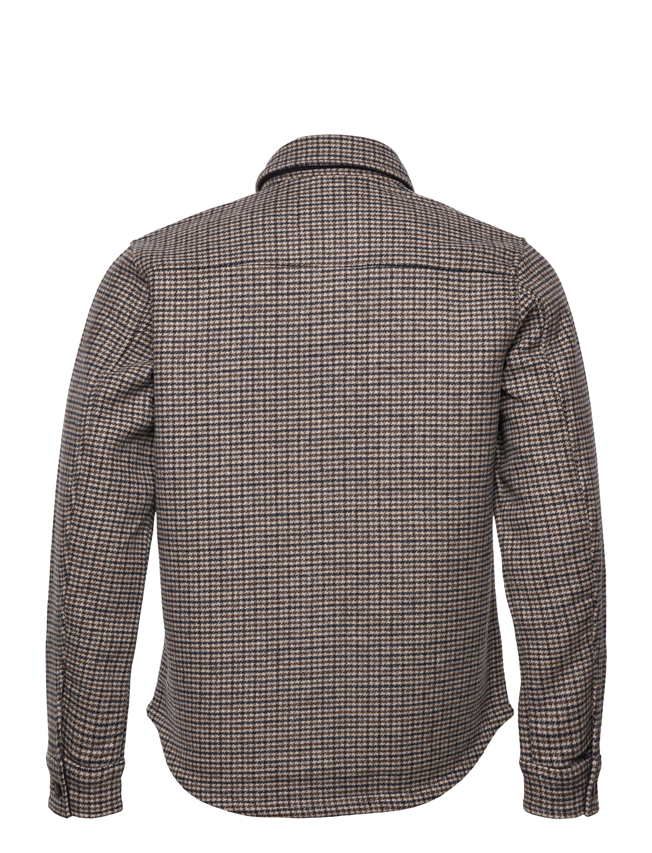 Les Deux - Lennon Houndstooth Wool Hybrid Shirt - dark sand/black - 1