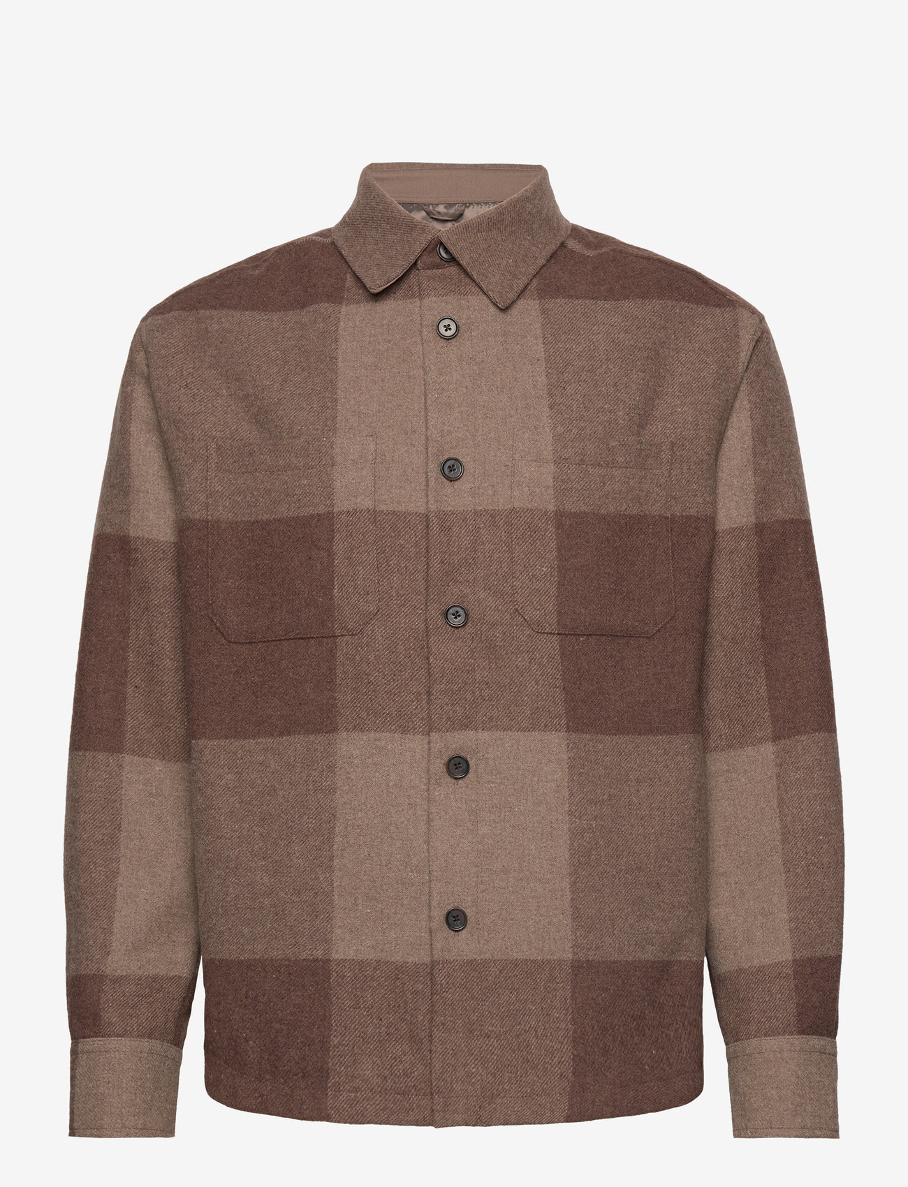 Les Deux - Jacob Check Wool Hybrid - coffee brown/walnut - 0