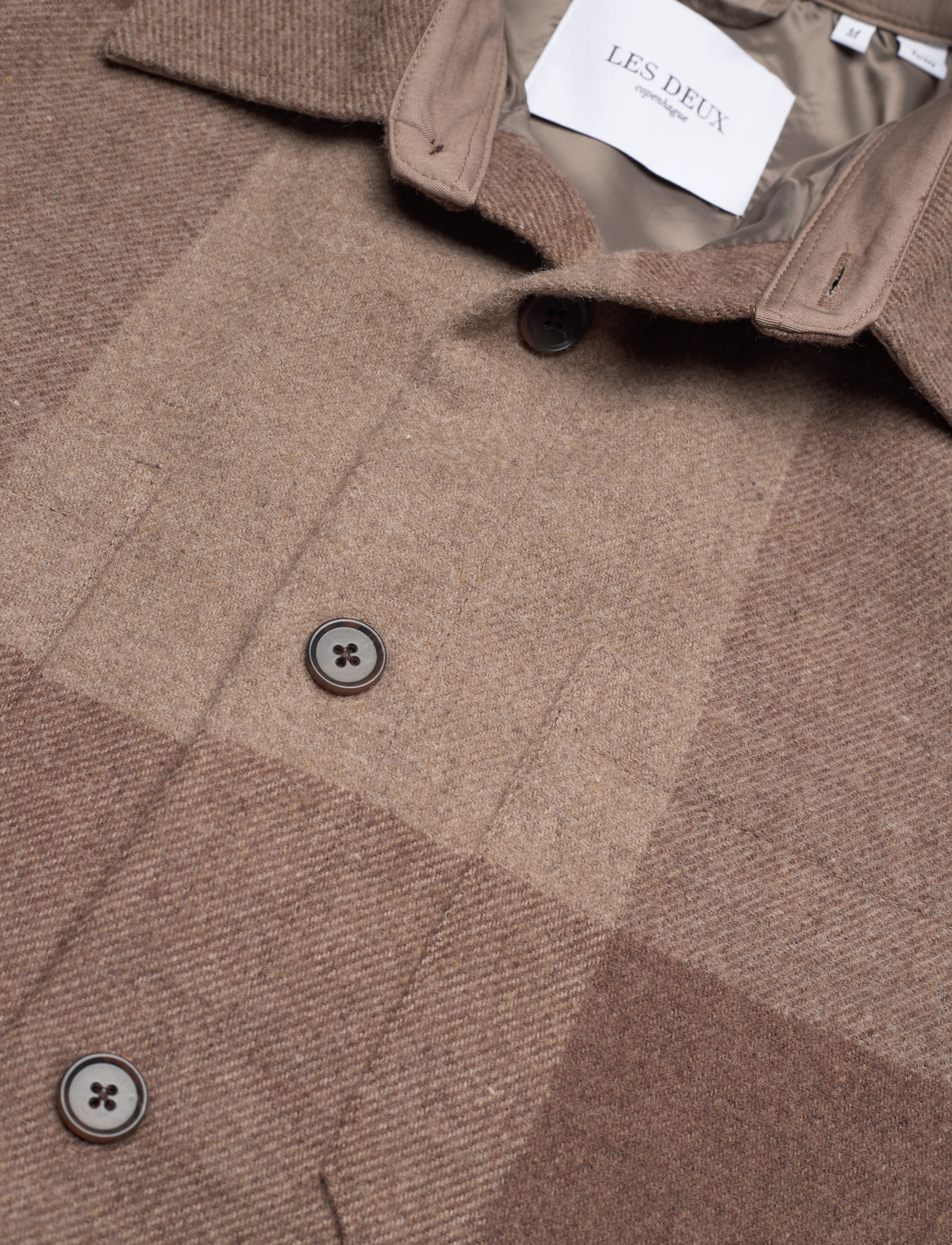 Les Deux - Jacob Check Wool Hybrid - coffee brown/walnut - 2