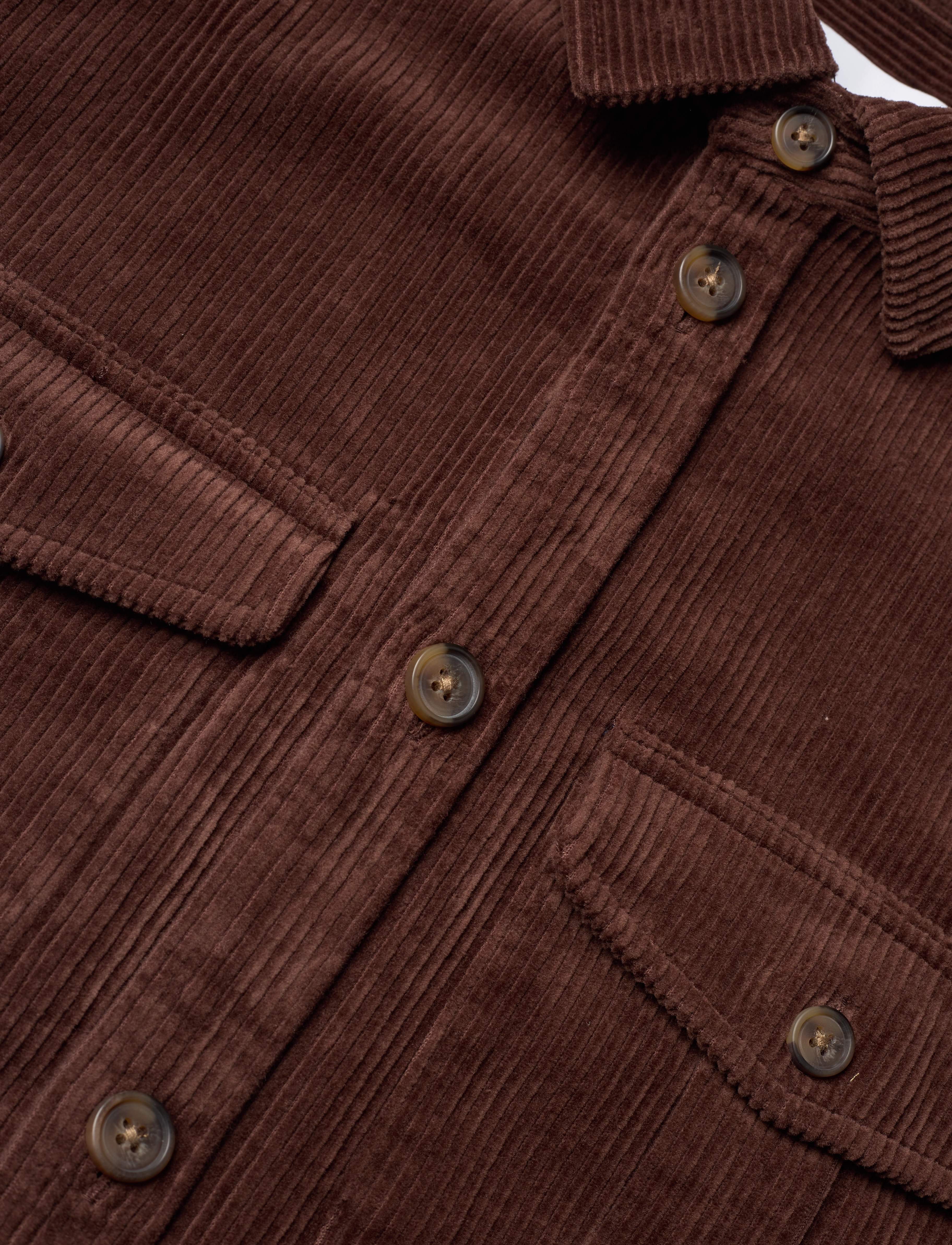 Les Deux - Kody Heavy Corduroy Overshirt - ebony brown - 2