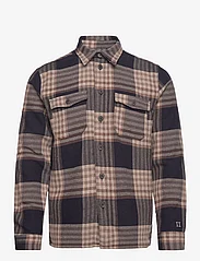 Les Deux - Jesse Check Hybrid Shirt 2.0 - vīriešiem - dark navy/ivory - 0