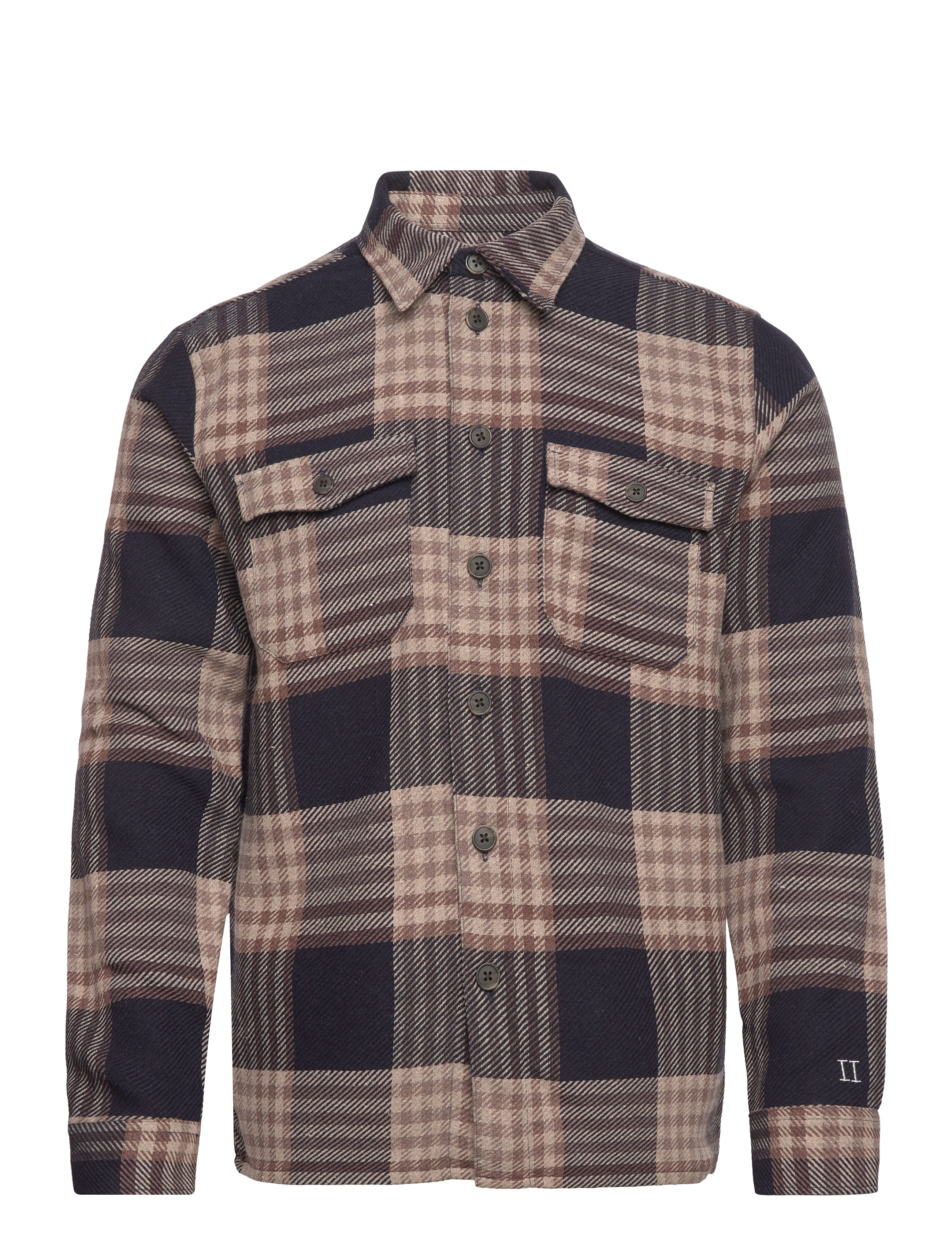 Les Deux - Jesse Check Hybrid Shirt 2.0 - dark navy/ivory - 1
