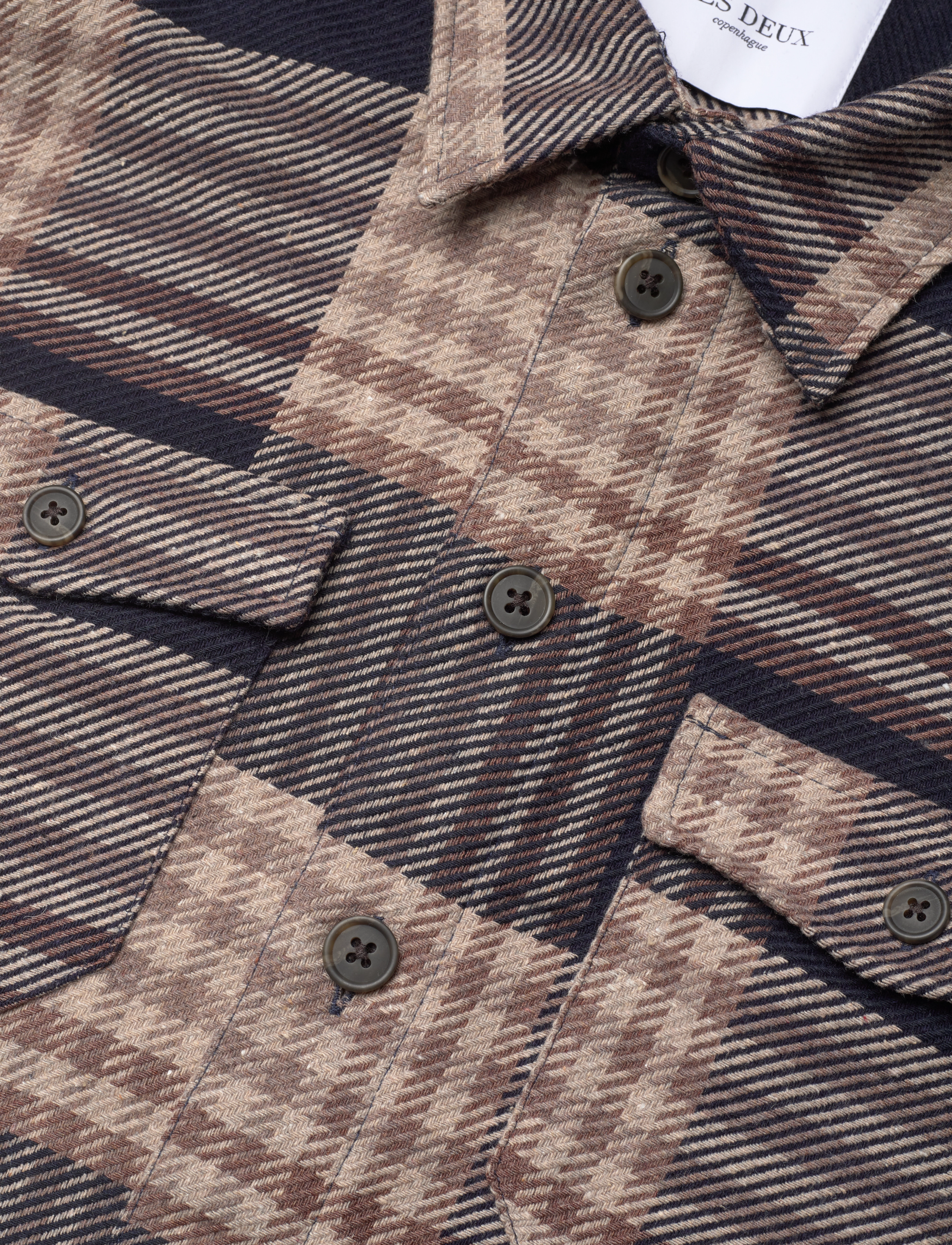 Les Deux - Jesse Check Hybrid Shirt 2.0 - dark navy/ivory - 4