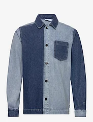 Les Deux - Layton Contrast Hybrid Shirt - denim shirts - medium/antique blue wash - 0