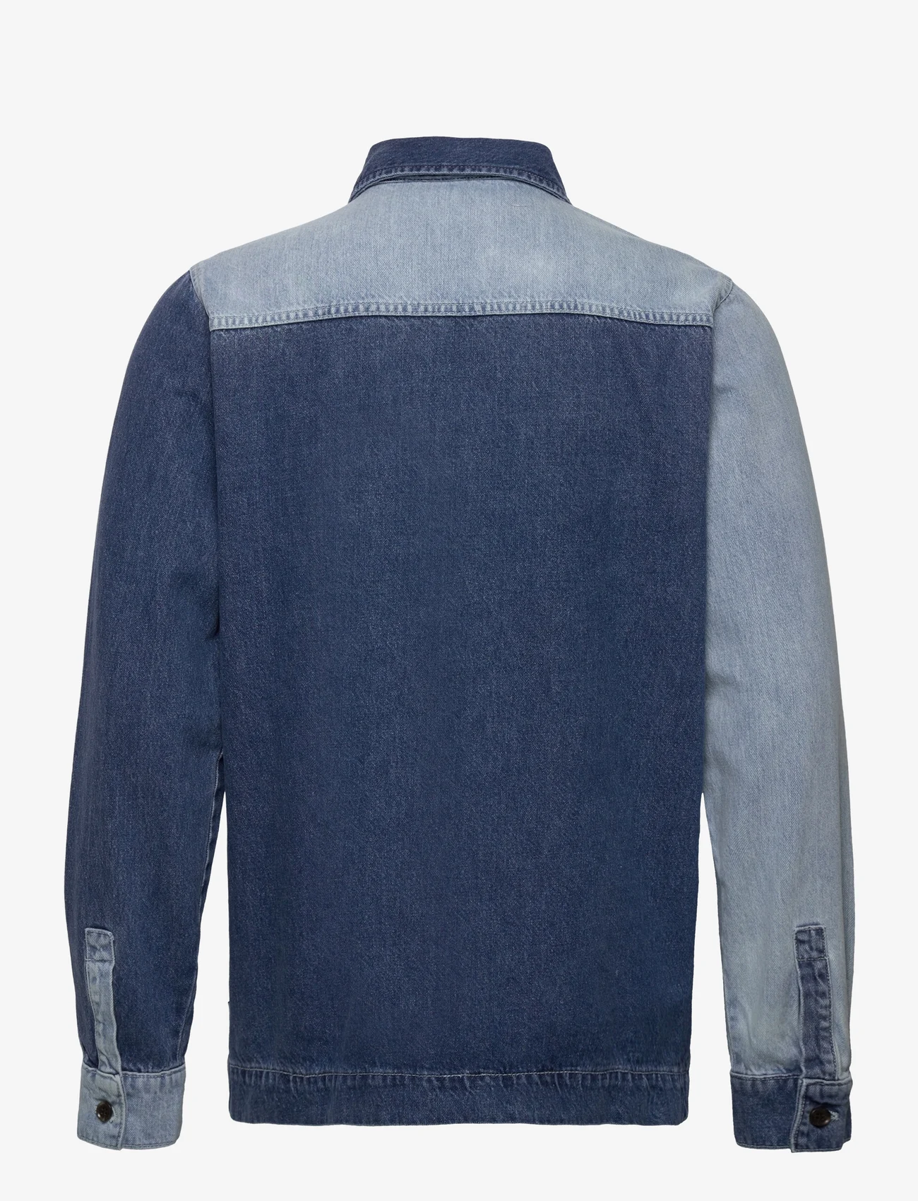 Les Deux - Layton Contrast Hybrid Shirt - denim shirts - medium/antique blue wash - 1