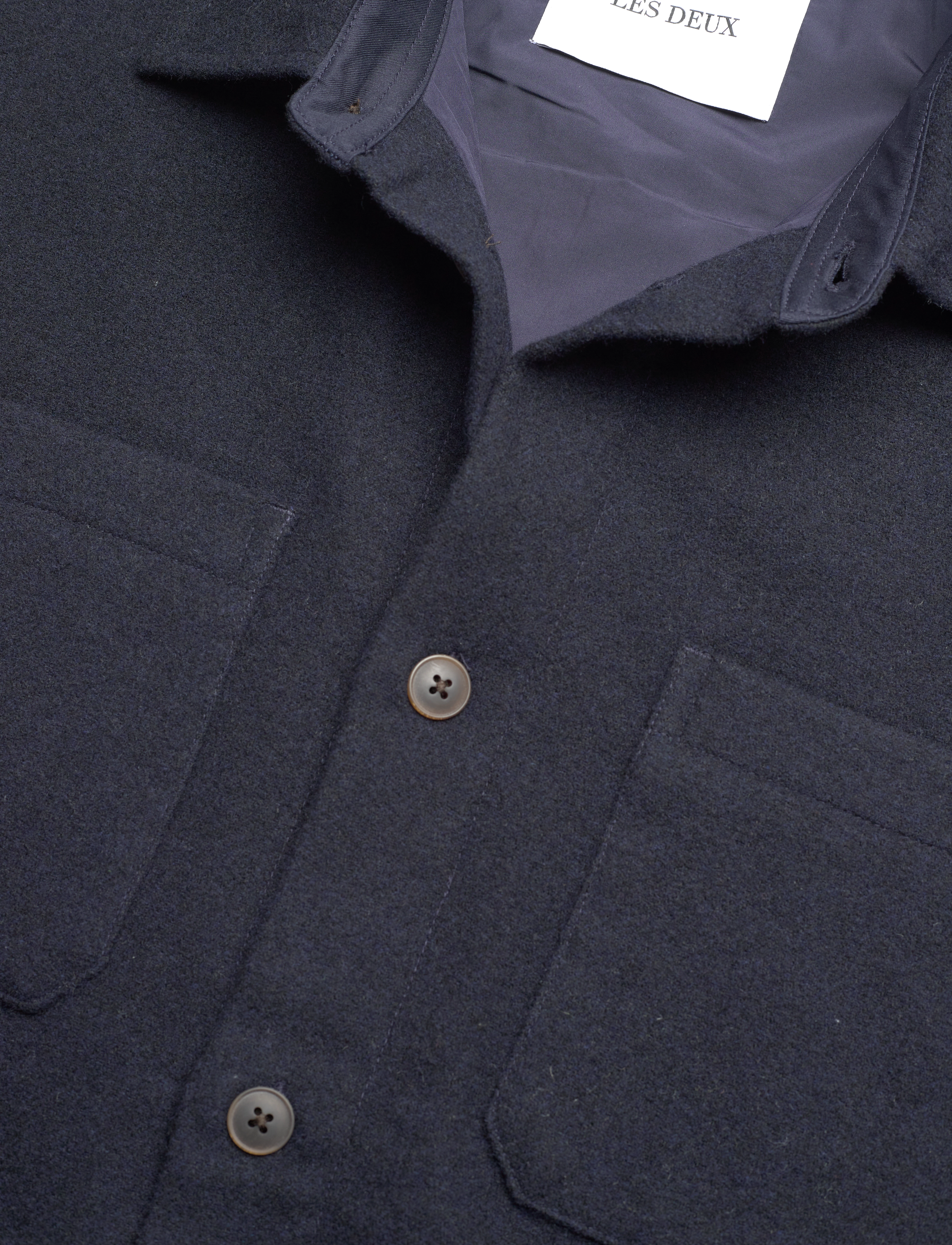 Les Deux - Jacob Check Wool Hybrid - dark navy - 3