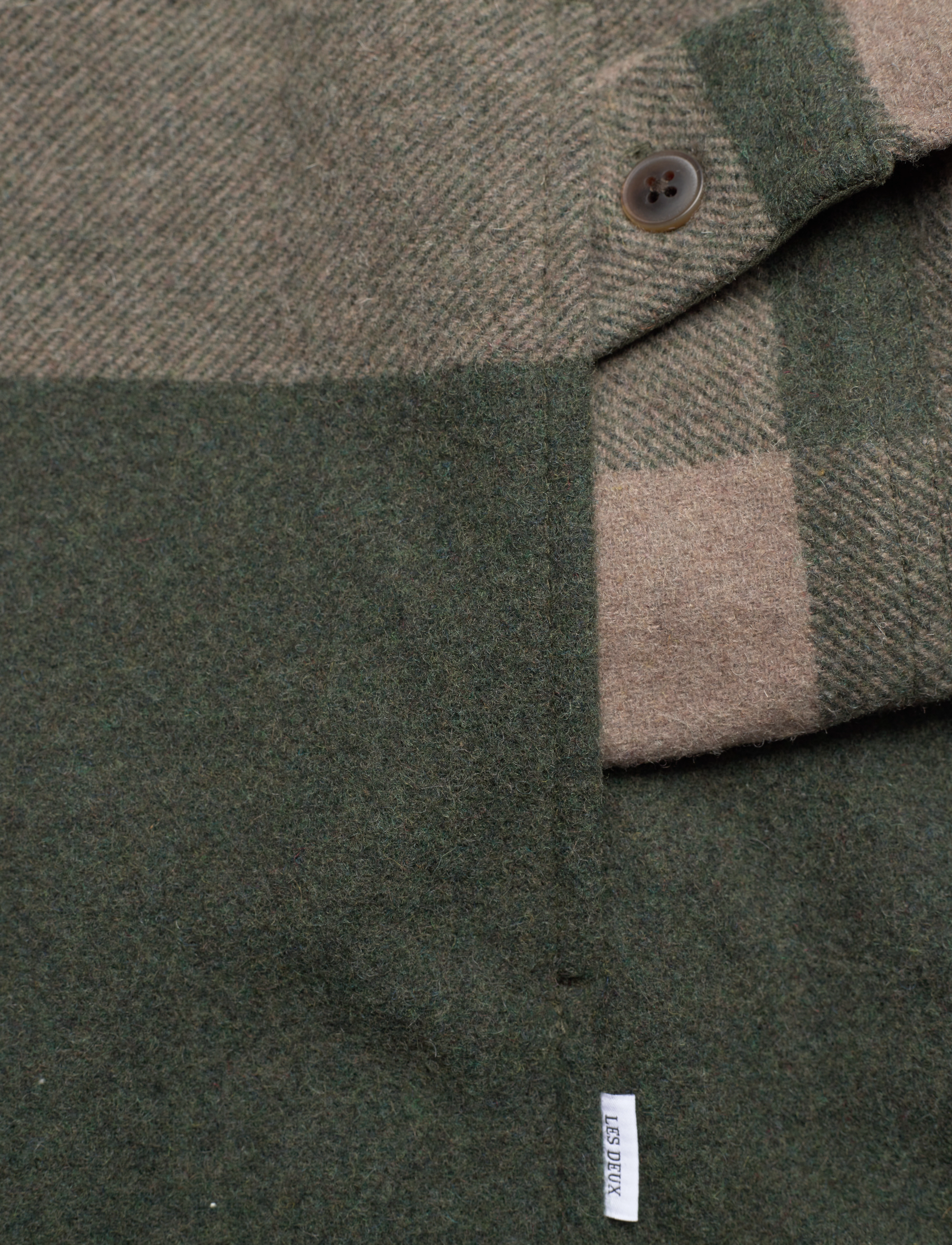 Les Deux - Jacob Check Wool Hybrid - olive night/light sand - 4
