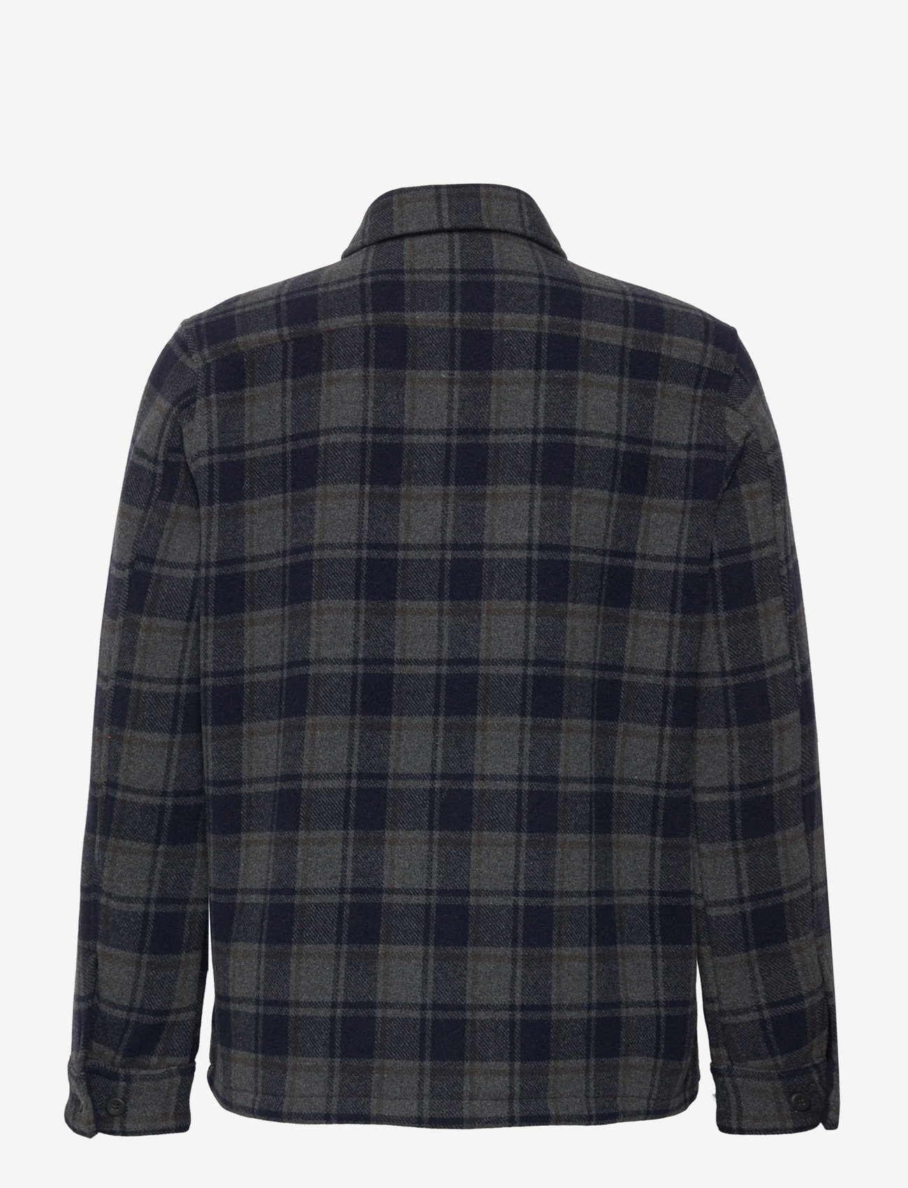 Les Deux - Jason Check Wool Overshirt 2.0 - charcoal/dark navy - 1