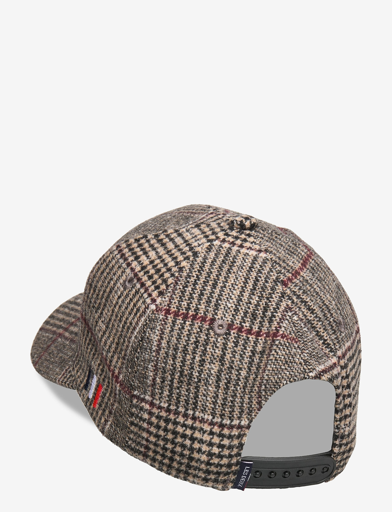 Les Deux - Piece Wool Check Baseball Cap - dark sand check/black - 1