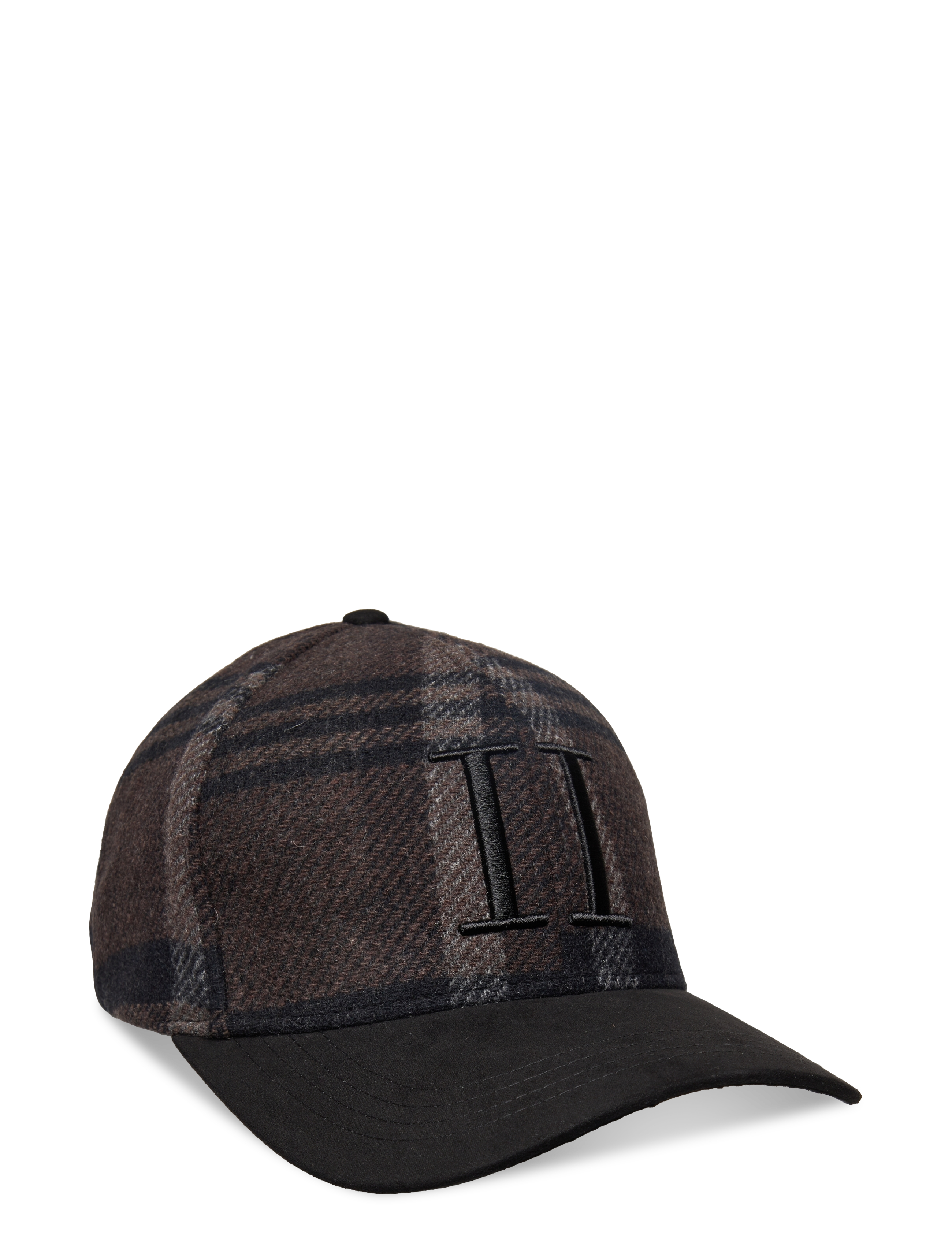Baseball Cap Check Wool - COFFEE BROWN