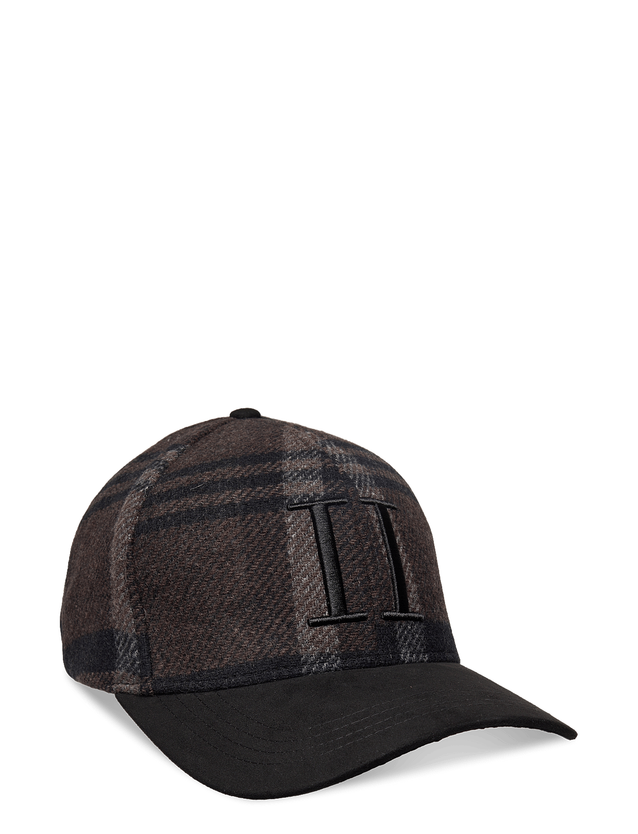 Baseball Cap Check Wool - COFFEE BROWN