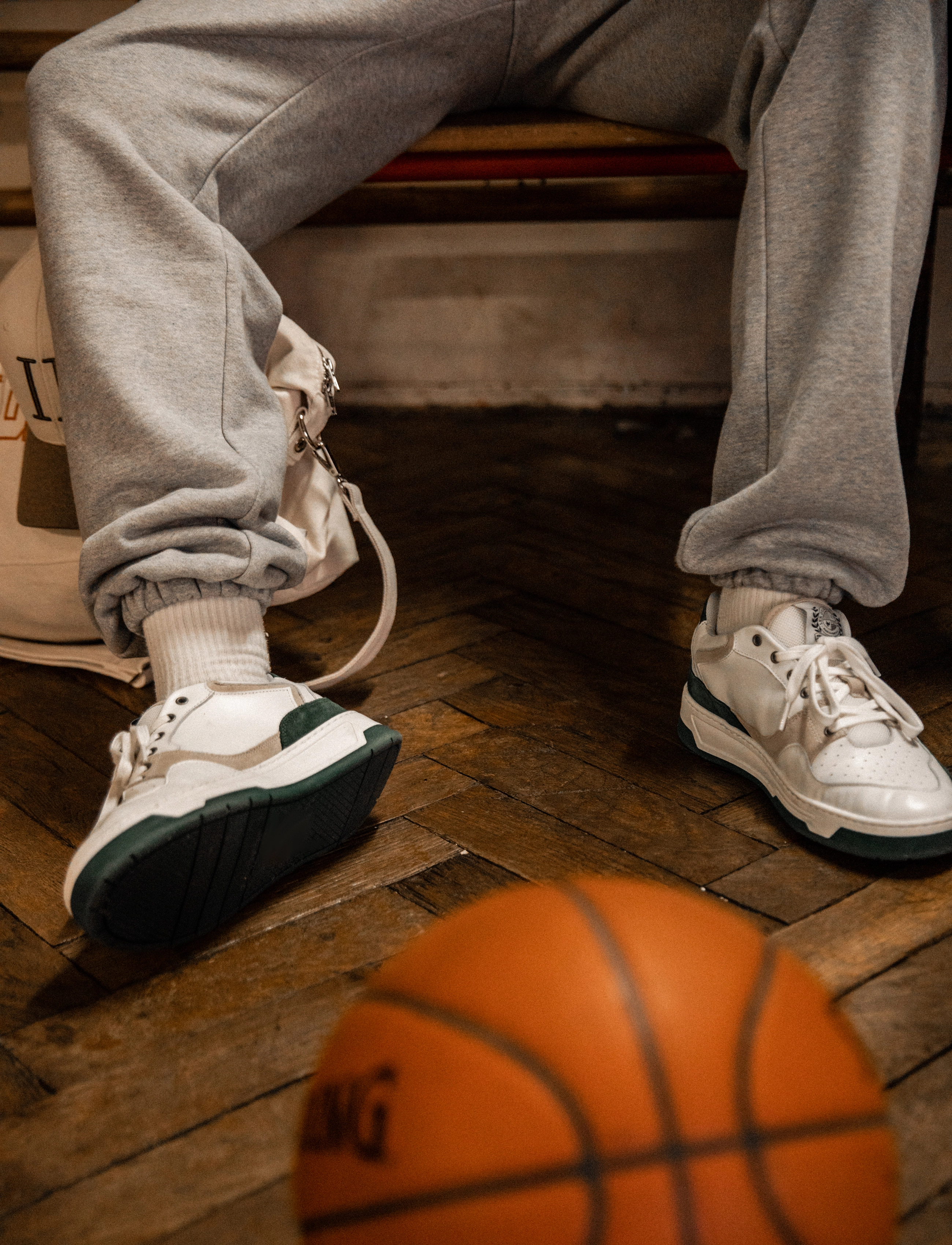Les Deux - Will Basketball Sneaker - vintage white/sports green - 5