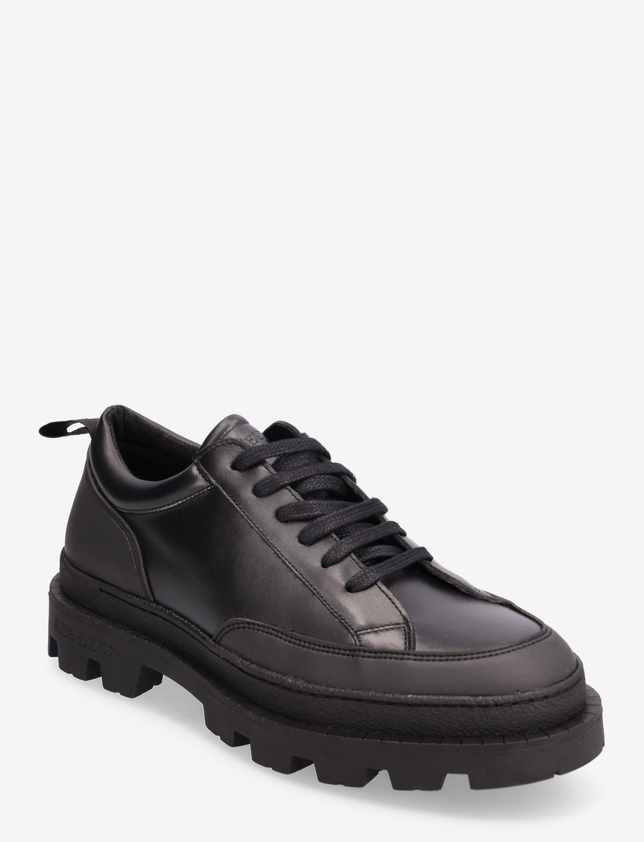 Les Deux - Tanner Leather Sneaker - ar pazeminātu potītes daļu - black - 0
