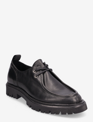 Tatum Leather Moc Toe Shoe - BLACK