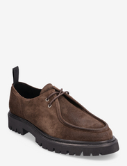 Tatum Suede Moc Toe Shoe - DARK BROWN