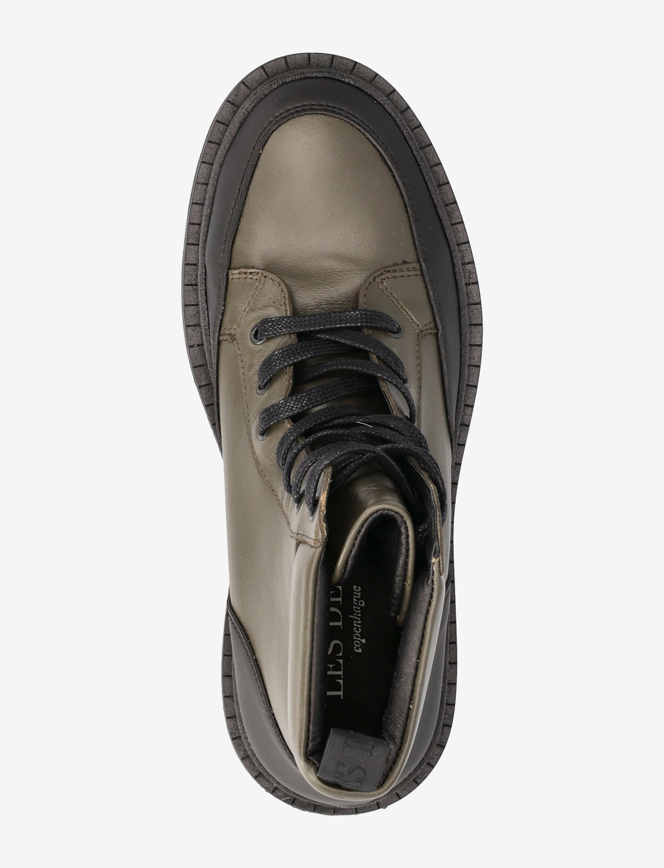Les Deux - Tanner Mid-Top Leather Sneaker - olive night/black - 3