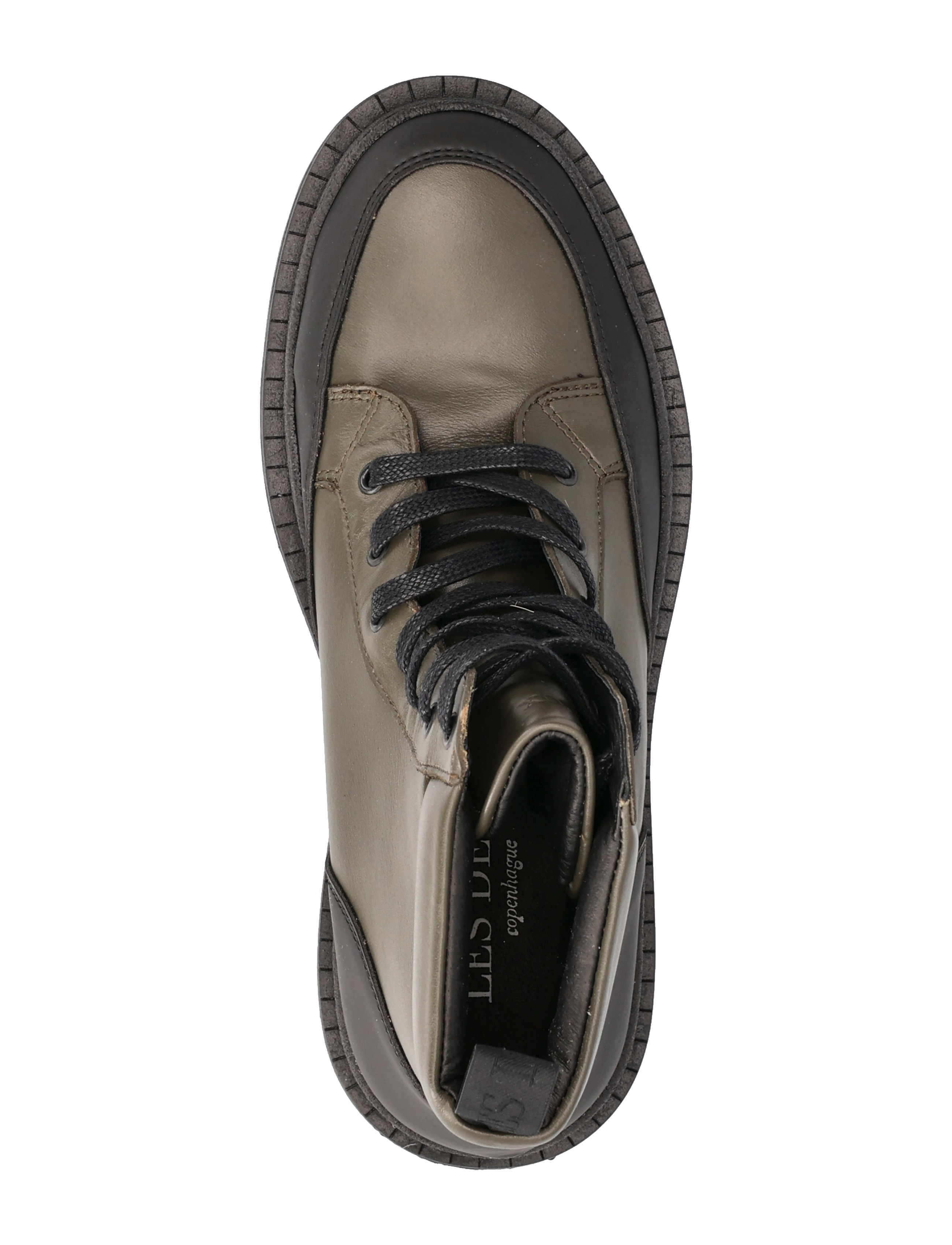 Les Deux - Tanner Mid-Top Leather Sneaker - olive night/black - 3